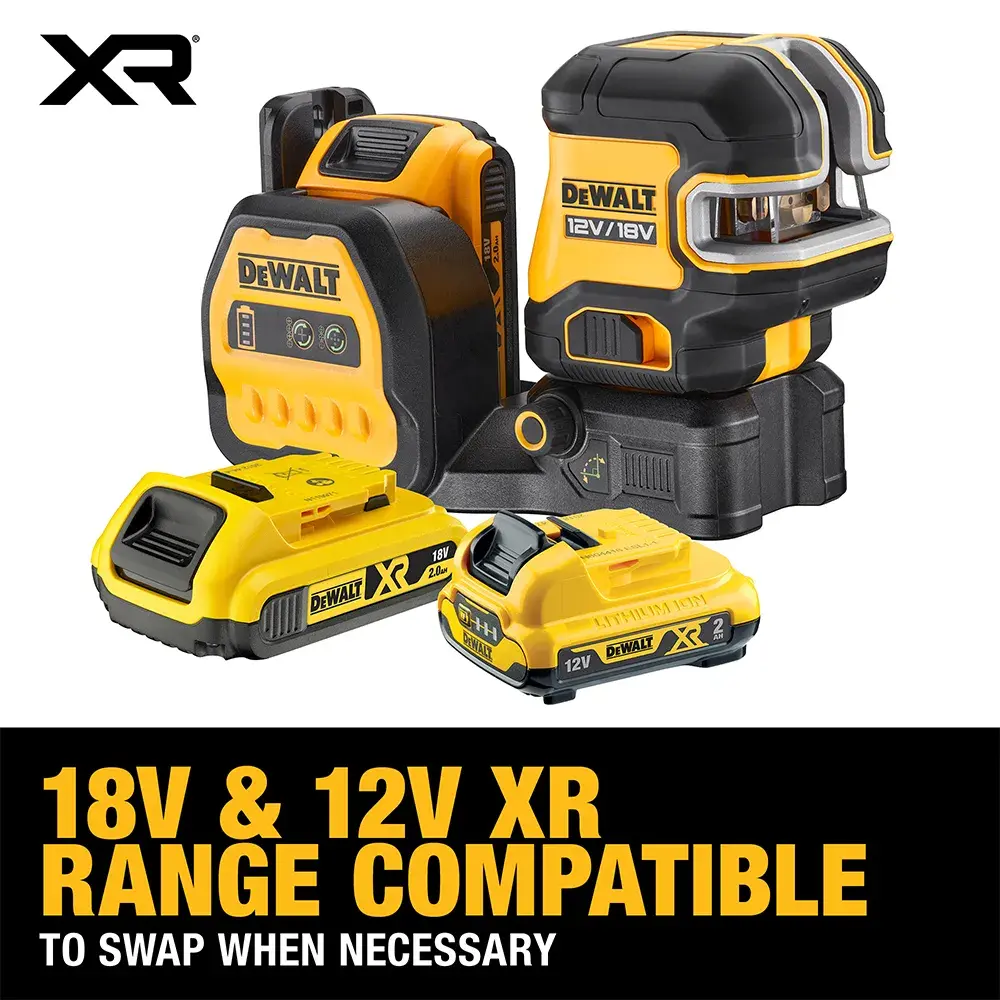 12V/18V XR® Green Cross Line Laser (1 X 2 Ah) (3 x 360)