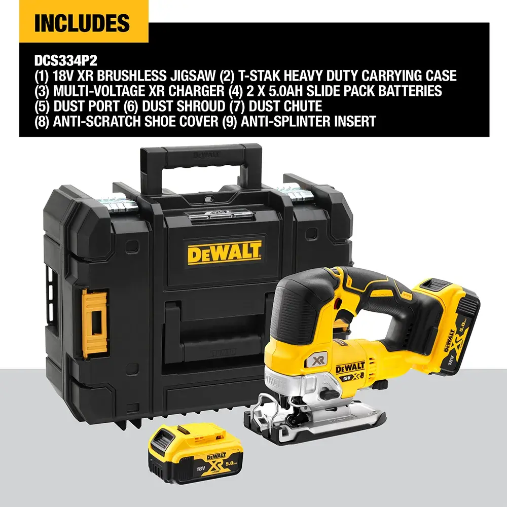 18V XR® Brushless Jigsaw - 2 x 5Ah