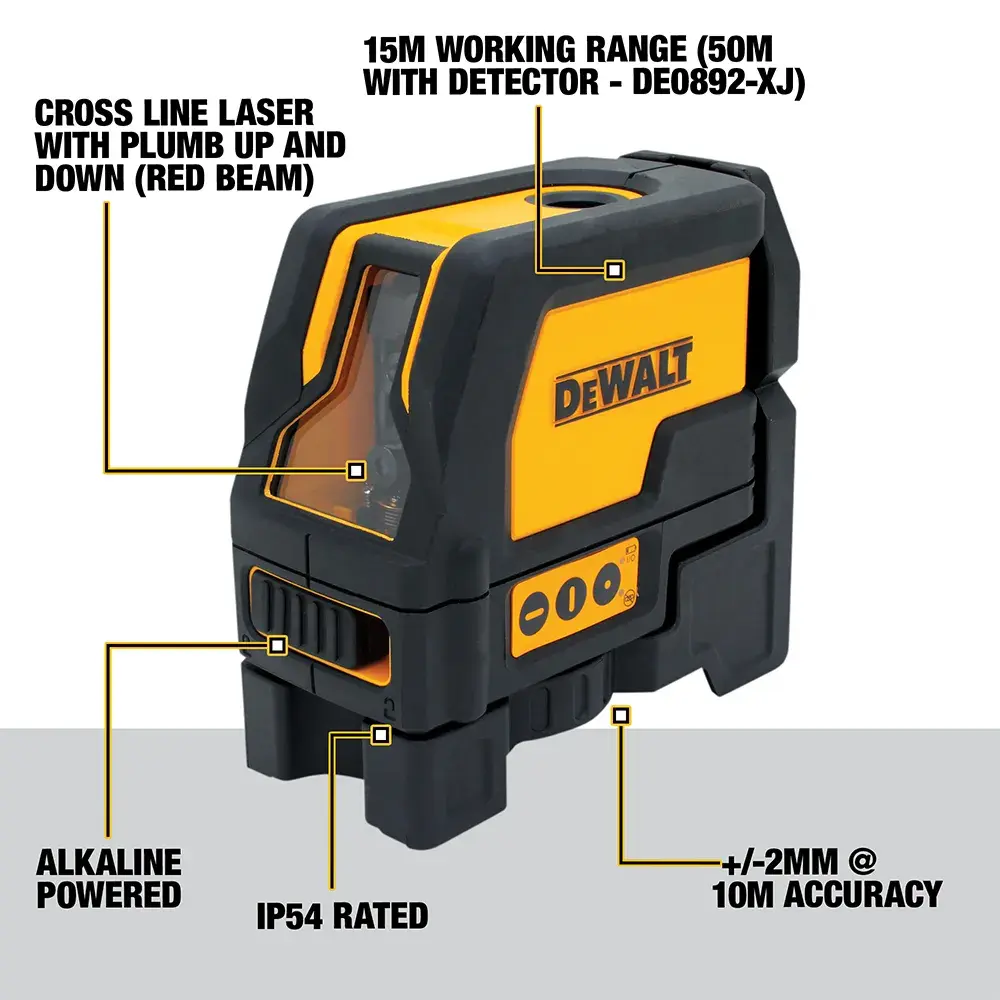 Alkaline Cross Line Laser With Plumb Up and Down