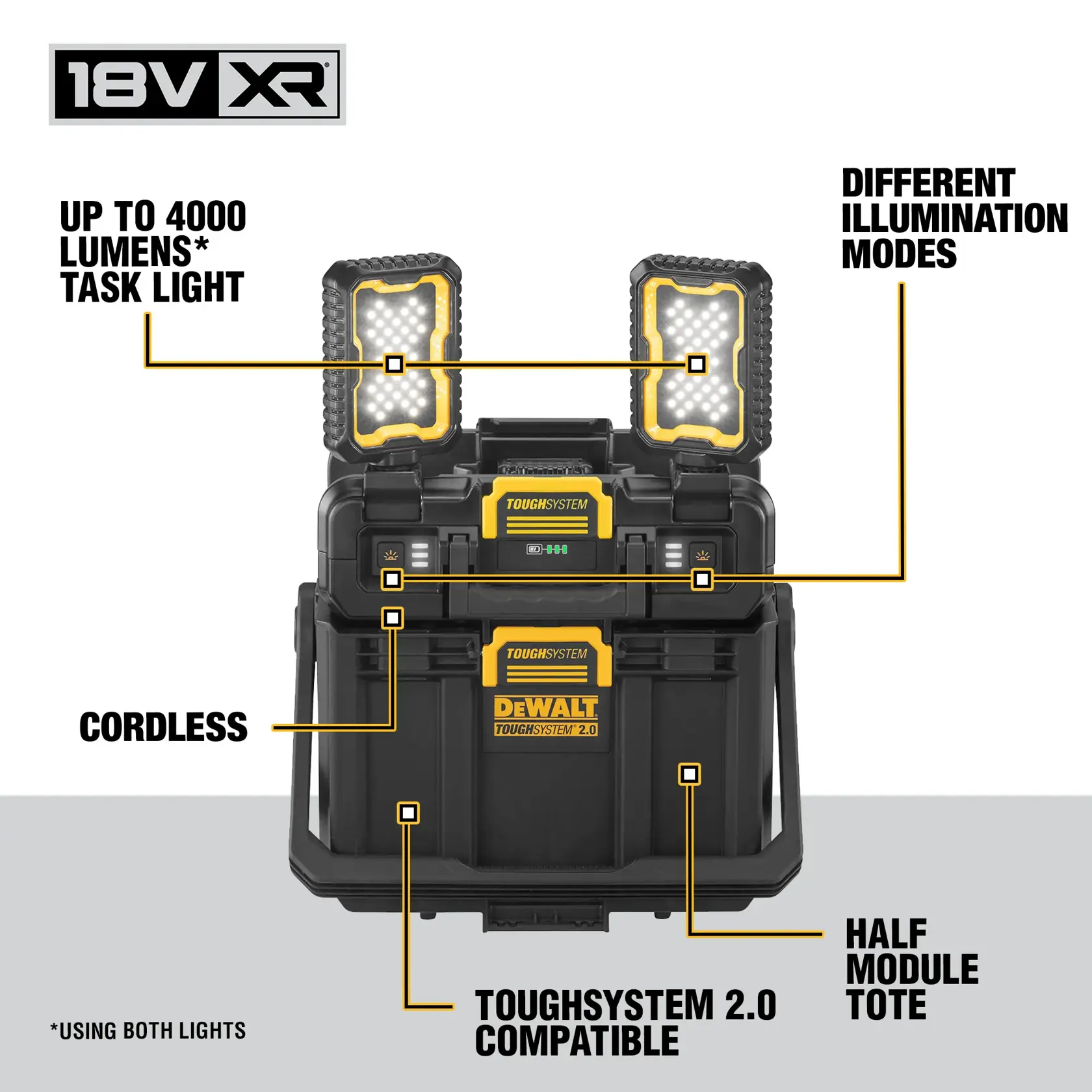 TOUGHSYSTEM 2.0® Adjustable Work Light With Storage