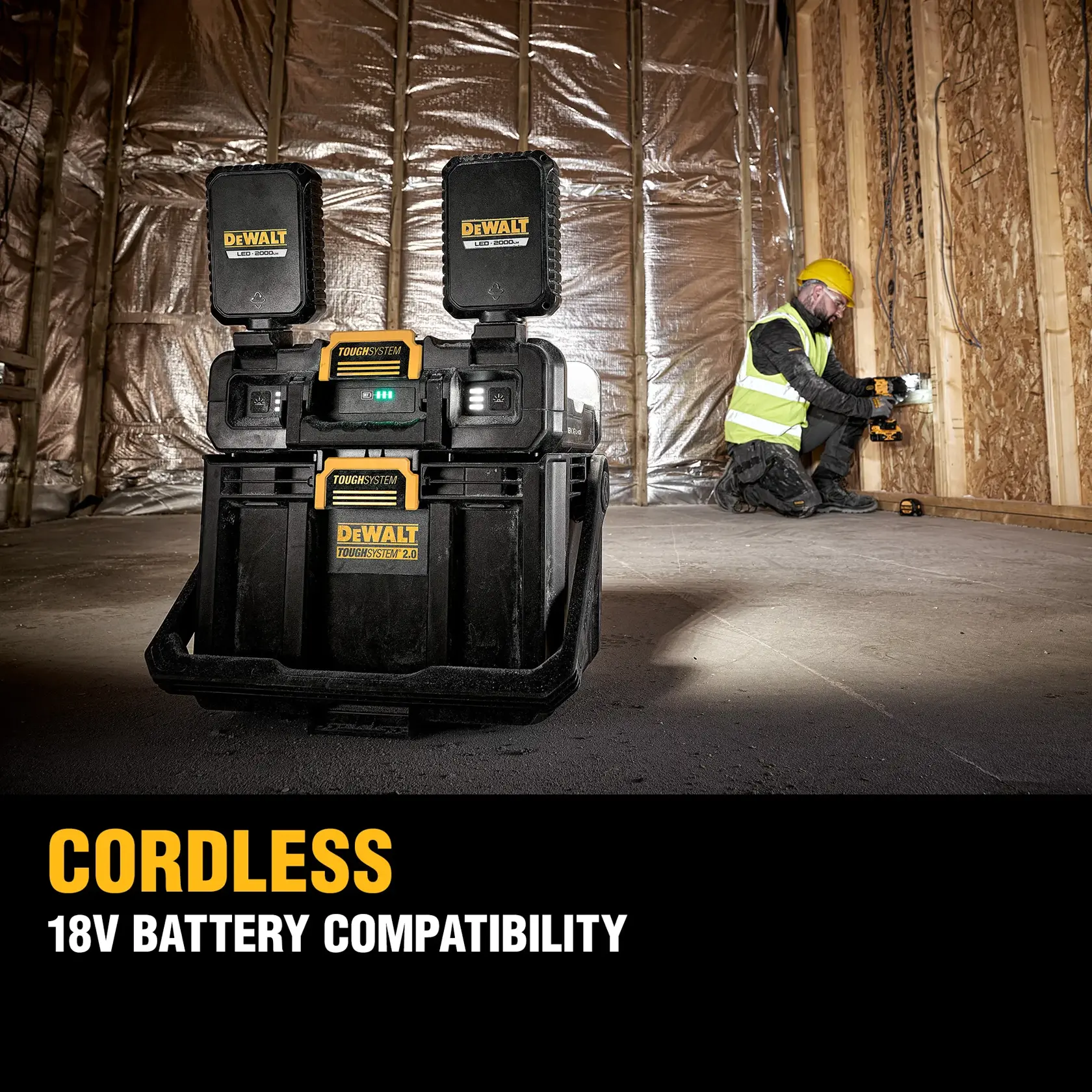 TOUGHSYSTEM 2.0® Adjustable Work Light With Storage