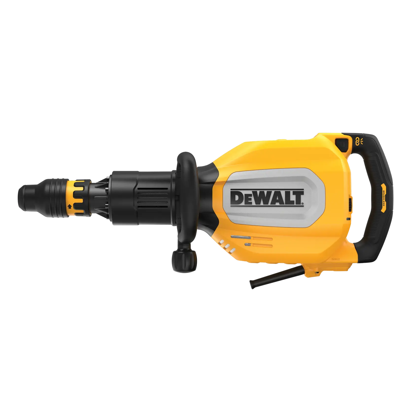 DEWALT D25911K yellow and black demolition hammer with handle, shown on white background.