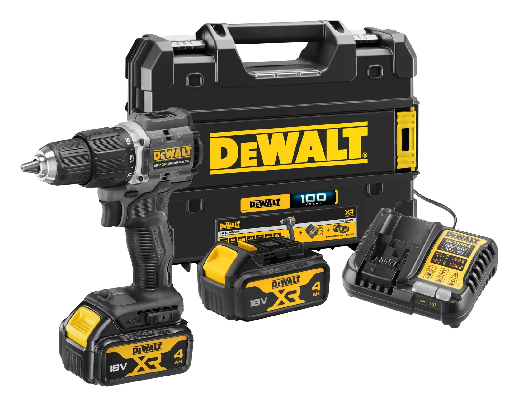 18V XR® Brushless 100 Year Hammer Drill Driver - 2 X 4AH