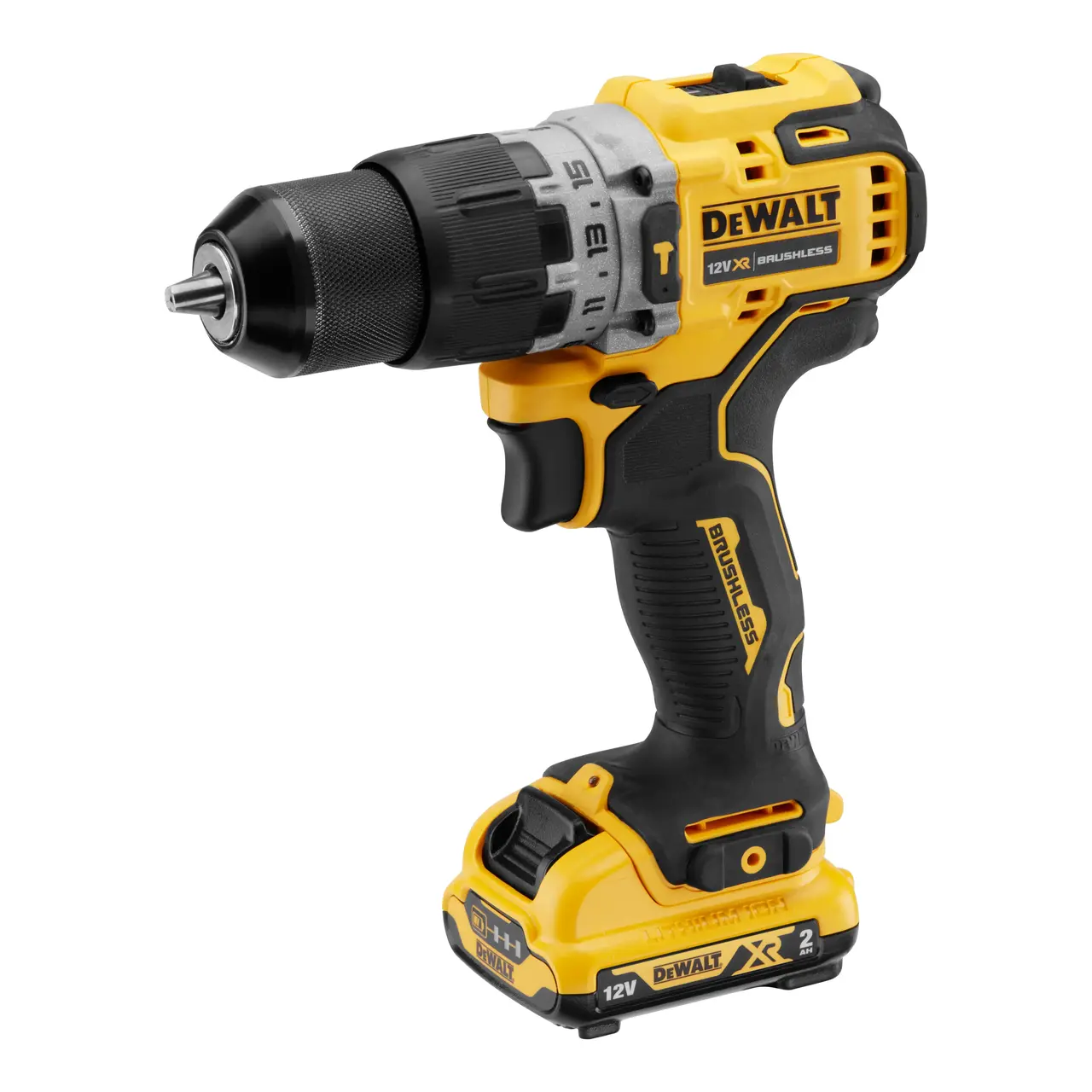 12V XR Brushless Hammer Drill Driver with (2) 2Ah Batteries