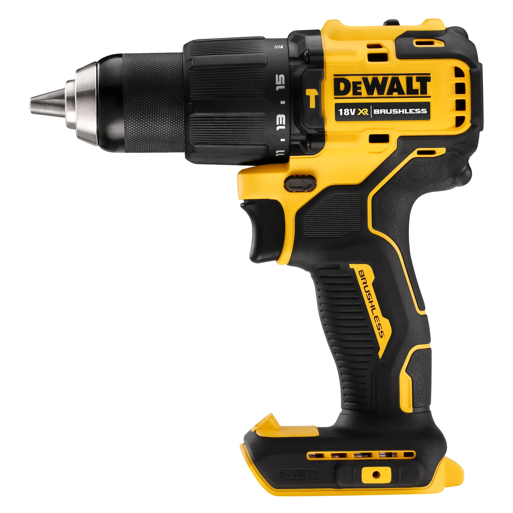 DEWALT cordless drill, brushless. Shown: DCZ409P2-XE, DCD709N. Photography category.
