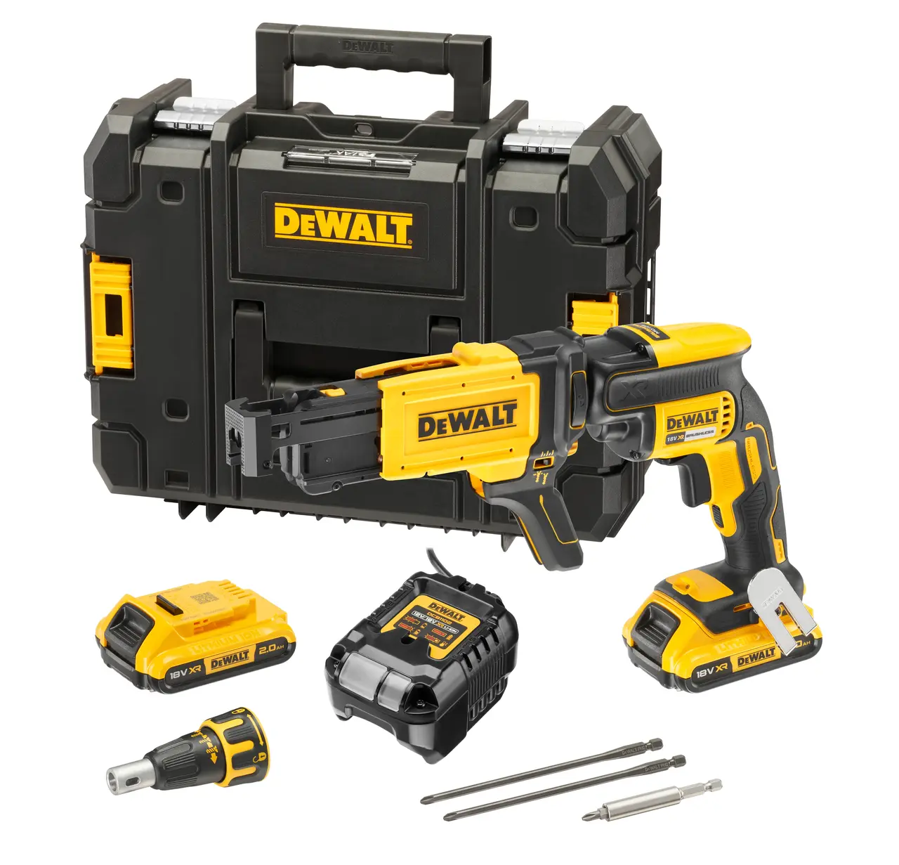 18V XR Brushless Collated Drywall Screwdriver with (2) 2Ah Batteries