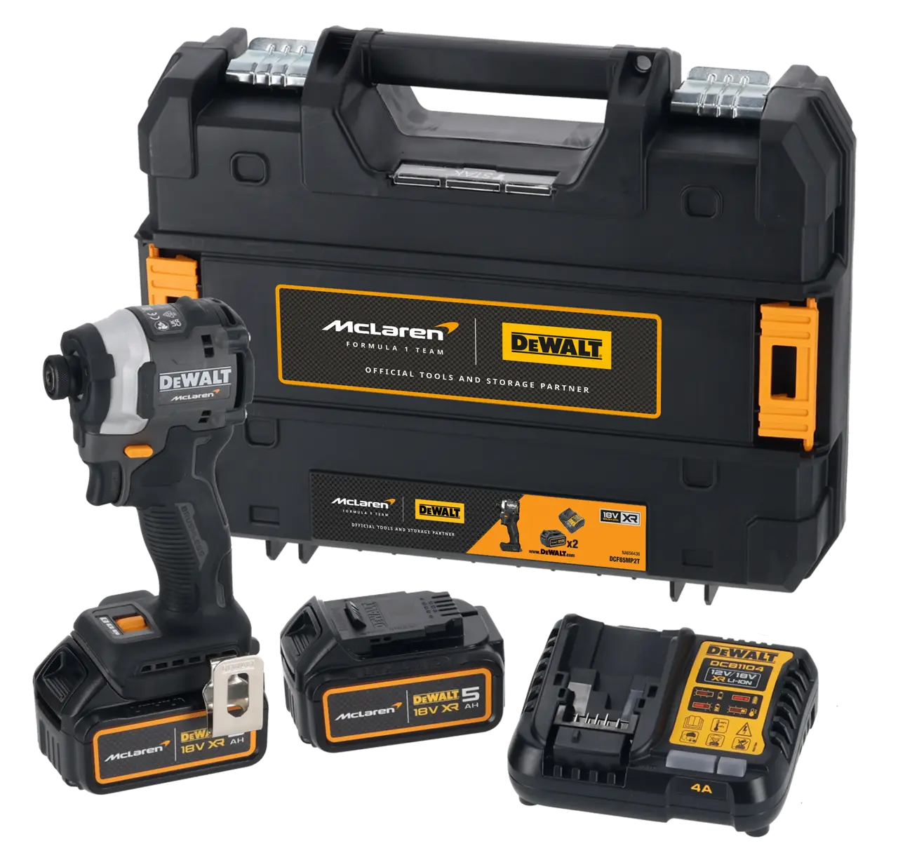 DEWALT x McLaren F1 Team 18V XR Brushless Impact Driver with (2) 5Ah Batteries