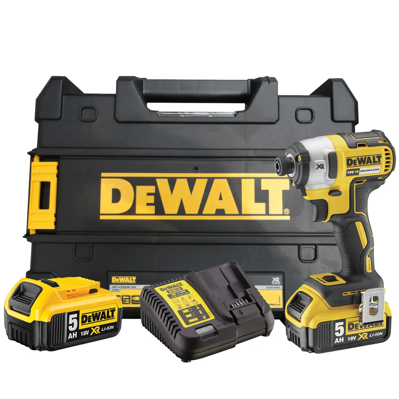 18V XR Brushless Impact Driver with (2) 5Ah Batteries