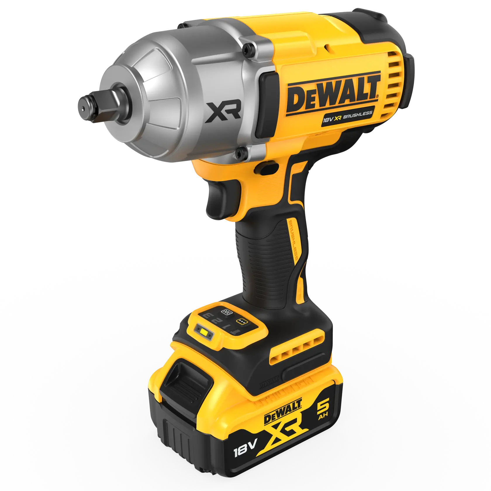 18V XR® Brushless 1/2" Hog Ring High Torque Impact Wrench - 2 X 5Ah Battery