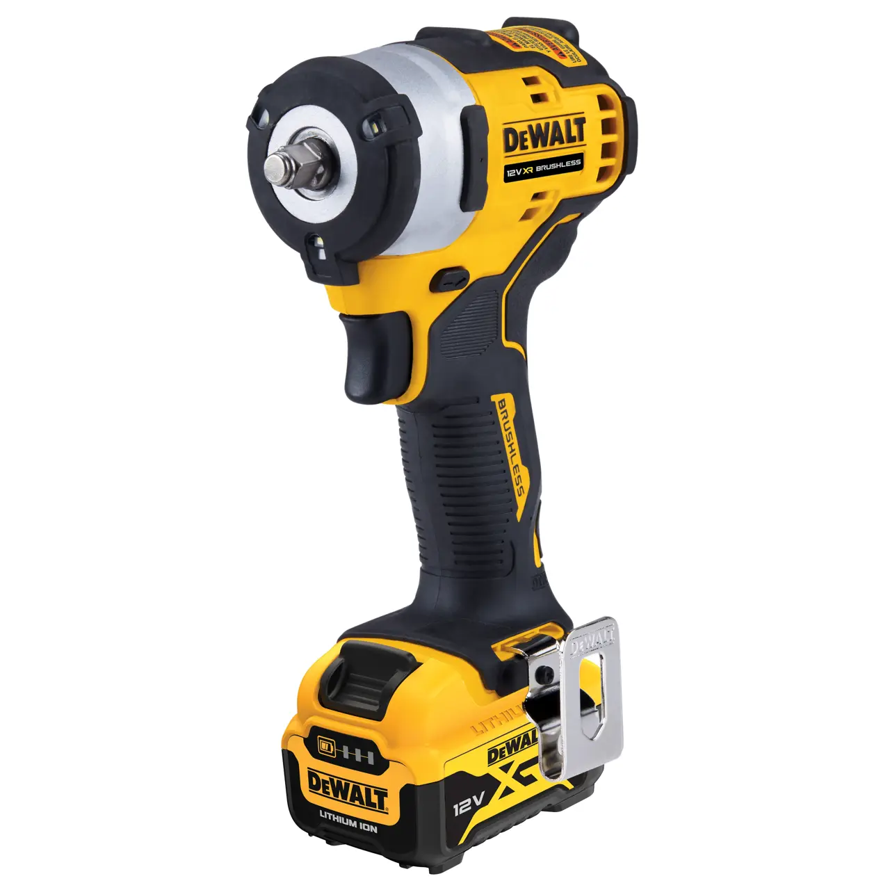 12V XR Brushless 3/8-in Hog Ring High Power Sub-compact Impact Wrench with (1) 5Ah Battery