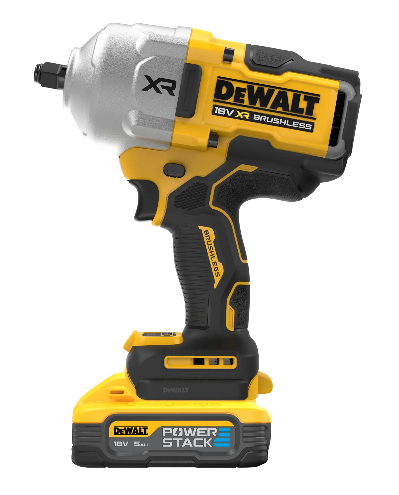 18V XR® Brushless 1/2" Hog Ring Premium High Torque Impact Wrench - 2 X 5Ah POWERSTACK™ Battery