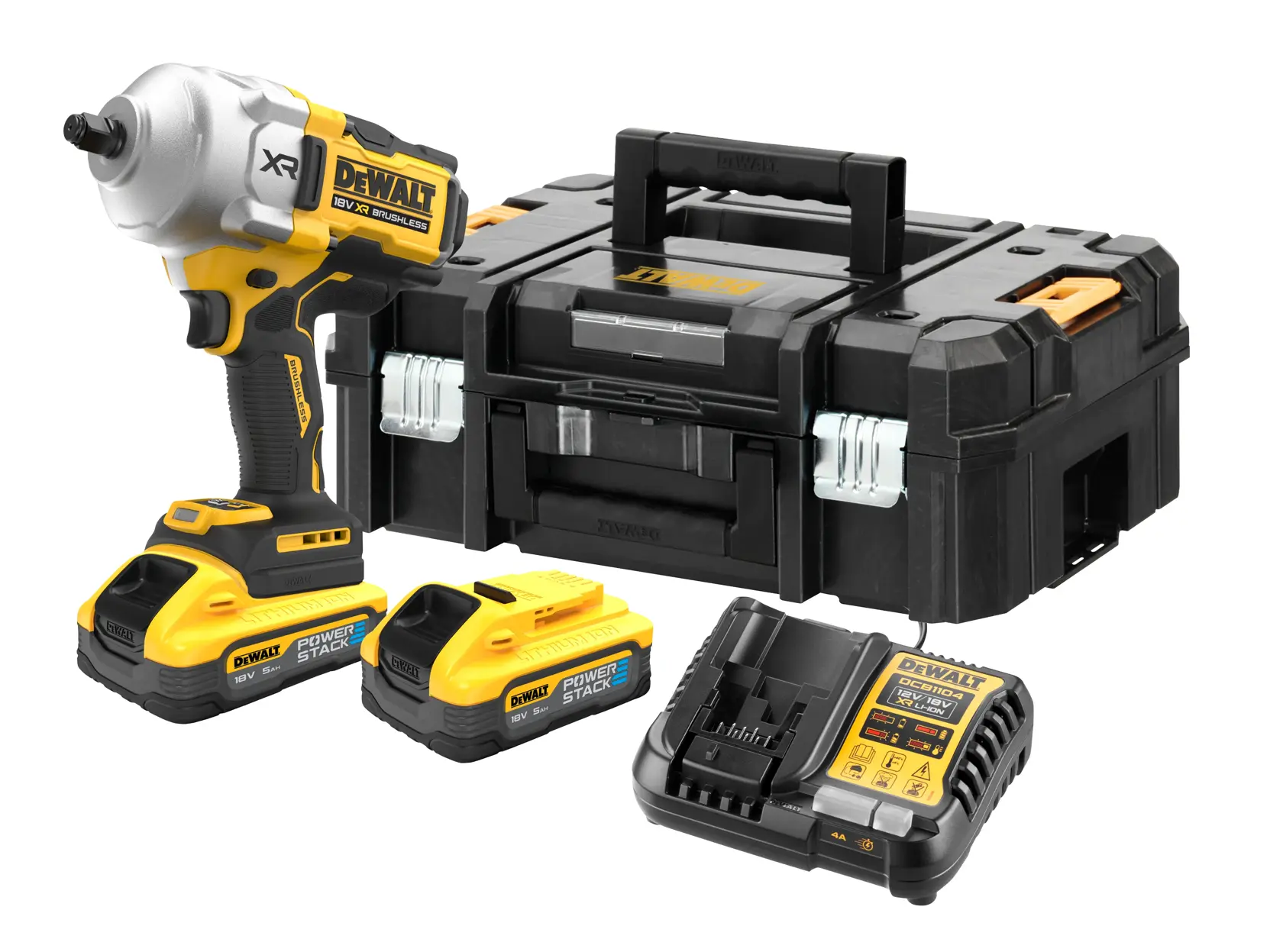 18V XR® Brushless 1/2" Hog Ring Premium High Torque Impact Wrench - 2 X 5Ah POWERSTACK™ Battery