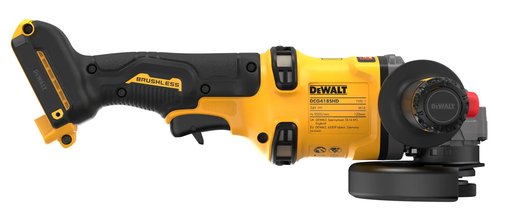 54V XR FLEXVOLT® 125mm Side Handle Angle Grinder (Tool Only)