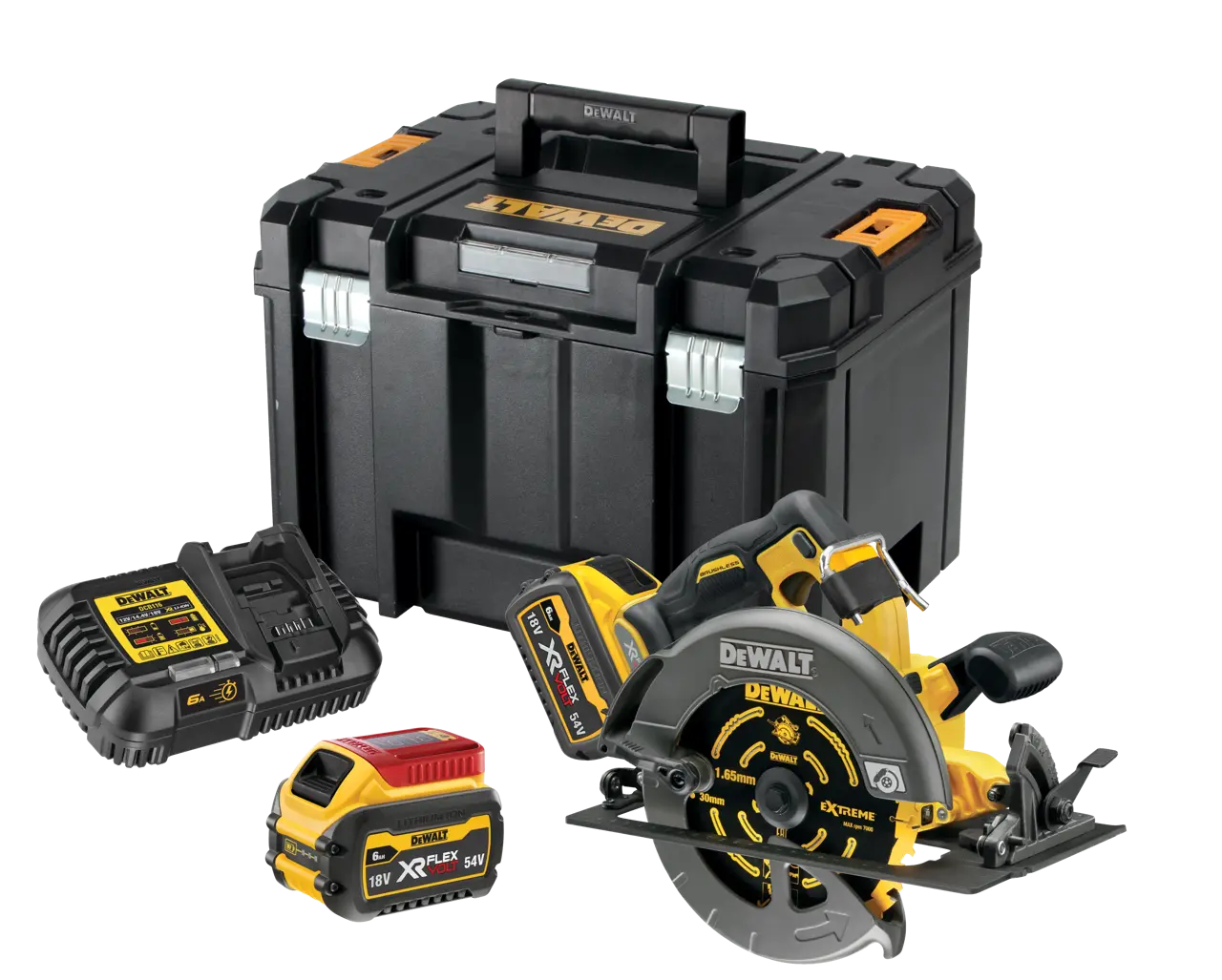 54V XR FLEXVOLT 125mm Angle Grinder with (2) 6Ah FLEXVOLT Batteries