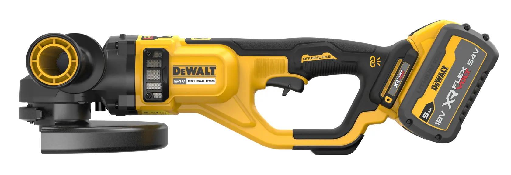 54V XR FLEXVOLT® 230mm Angle Grinder - 2 x FLEXVOLT® 9Ah