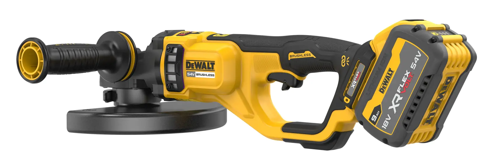 54V XR FLEXVOLT® 230mm Angle Grinder - 2 x FLEXVOLT® 9Ah
