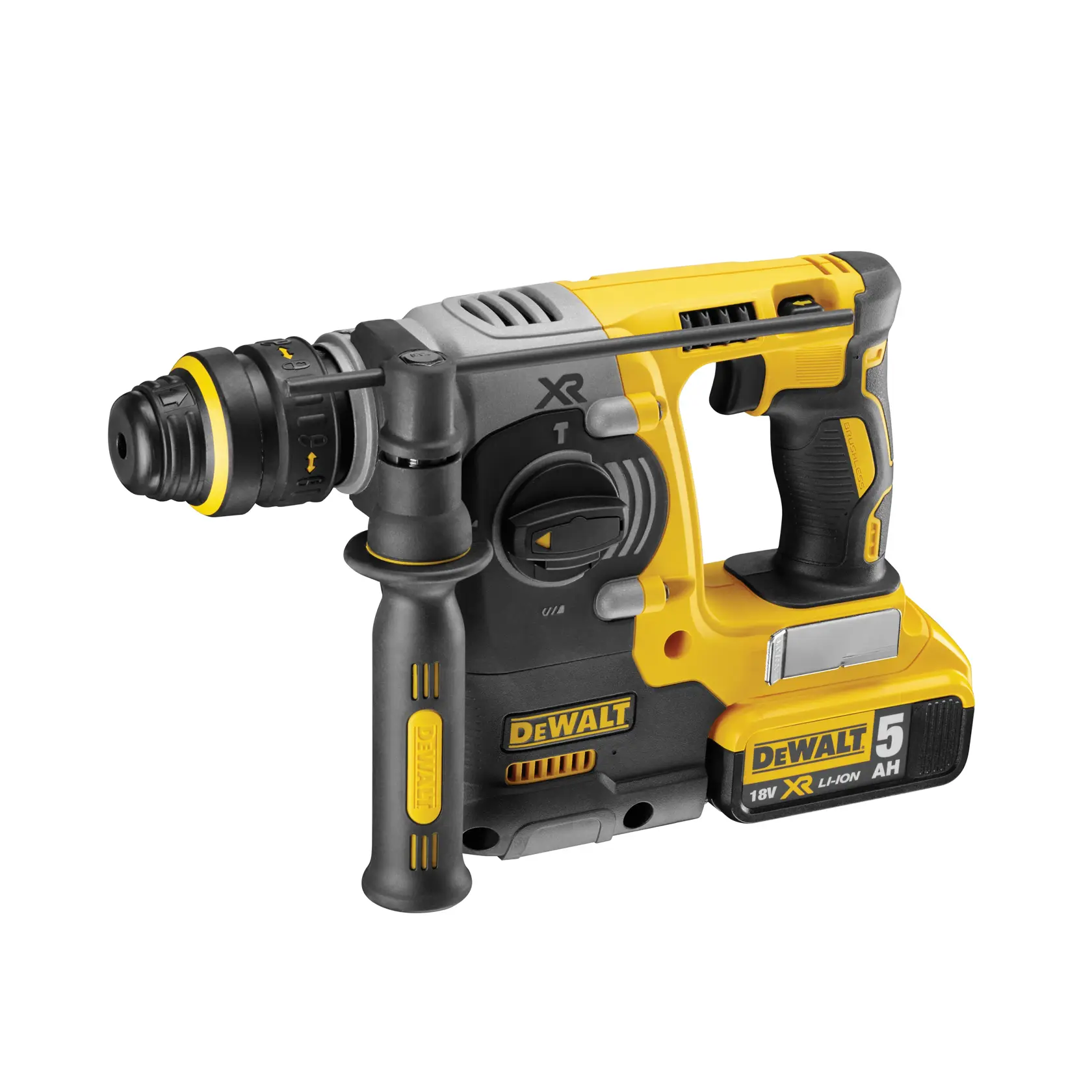 DEWALT DCH274P2 cordless rotary hammer drill with 18V XR Li-Ion battery, shown in black and yellow.
