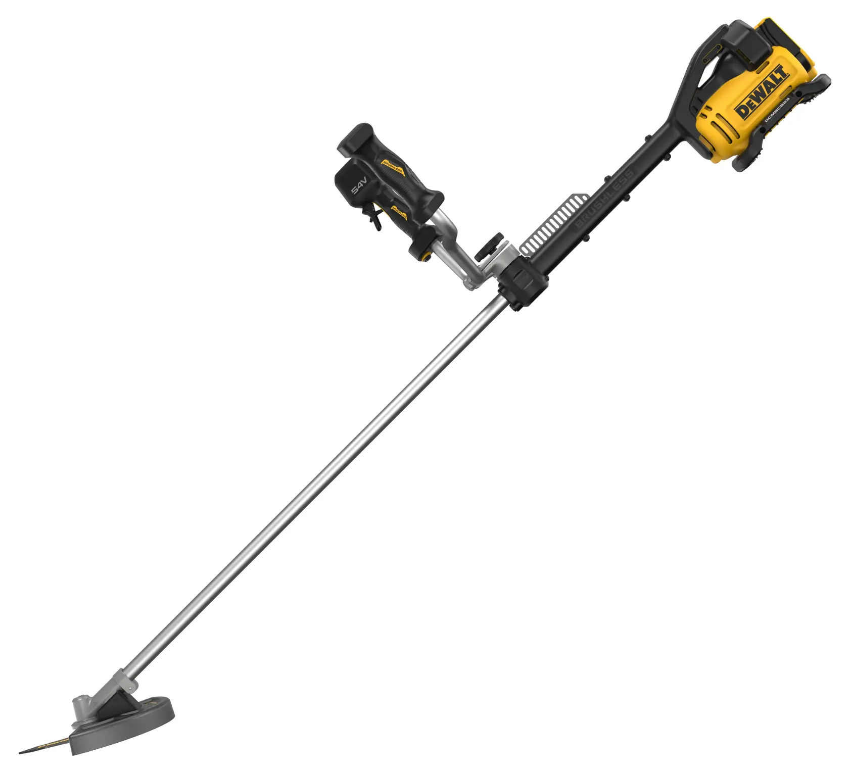 DEWALT Trimmer DCMBC823N, DCMBC823N-XJ. Gelb-schwarzes kabelloses Gartengerät dargestellt.