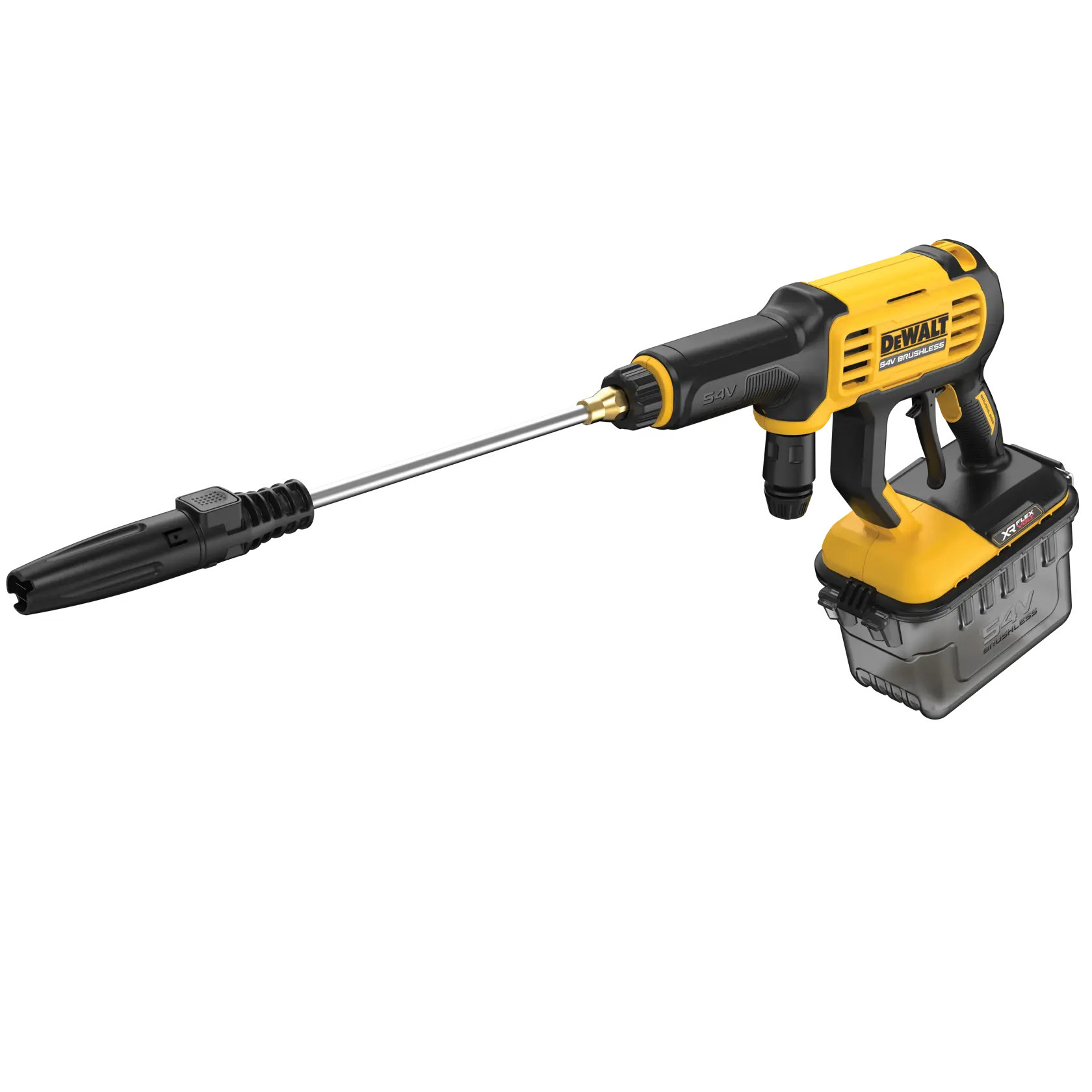 DEWALT cordless pressure washer DCMPW1000N, DCMPW1000N-XJ, yellow and black, photography product.
