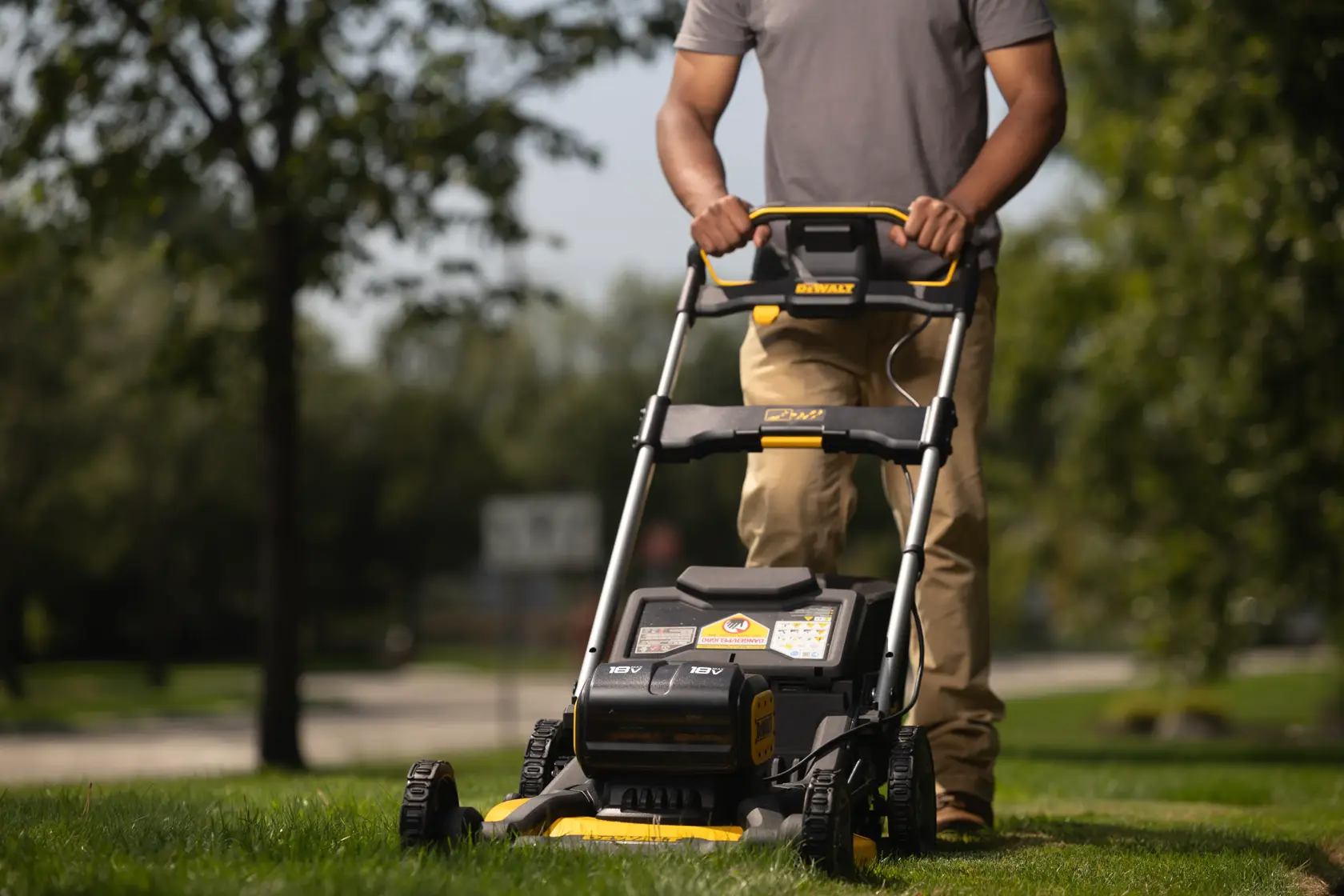 2 x 18V XR® 53cm Lawn Mower Powered By Two Batteries - Bare Tool Only