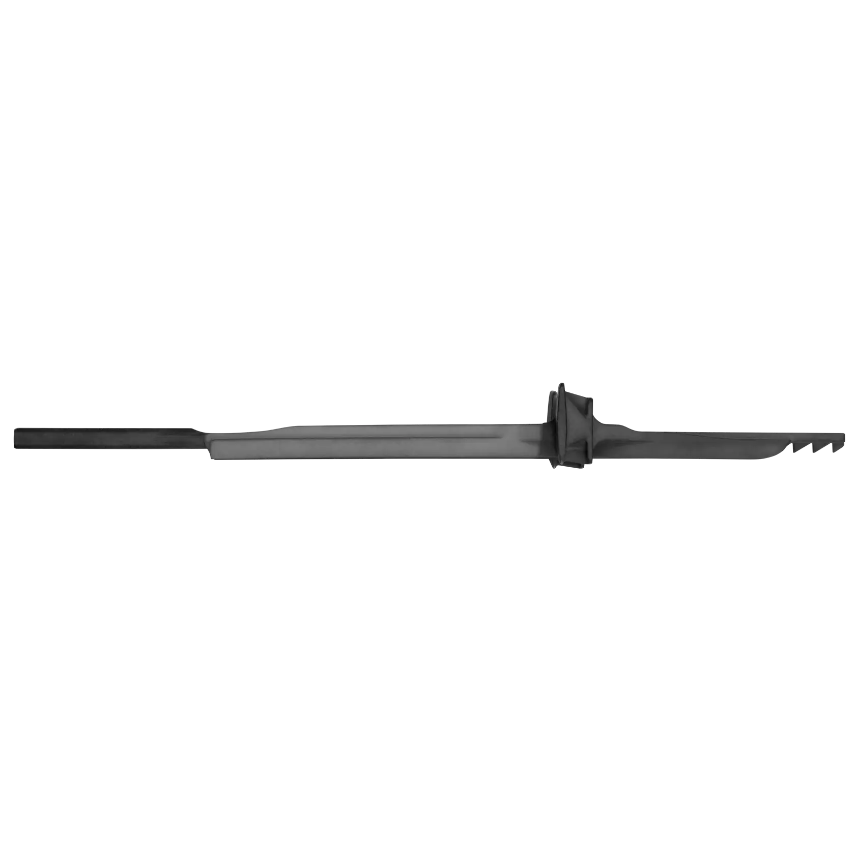 A DEWALT steel concrete nailer drive pin attachment, shown in a horizontal orientation against a white background.