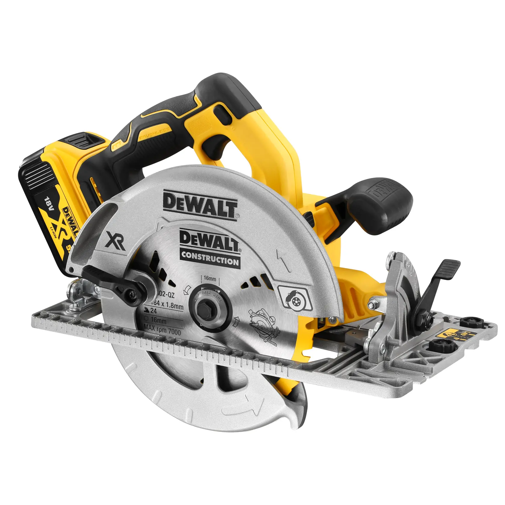 18V XR® Brushless 184mm Rail Compatible Circular Saw