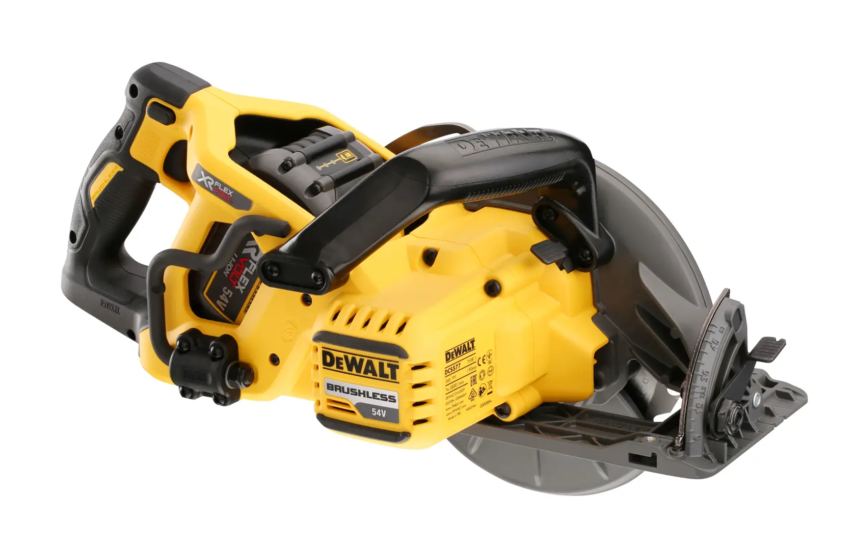 54V XR FLEXVOLT® 190 mm High Torque Circular Saw - 2 x 6Ah