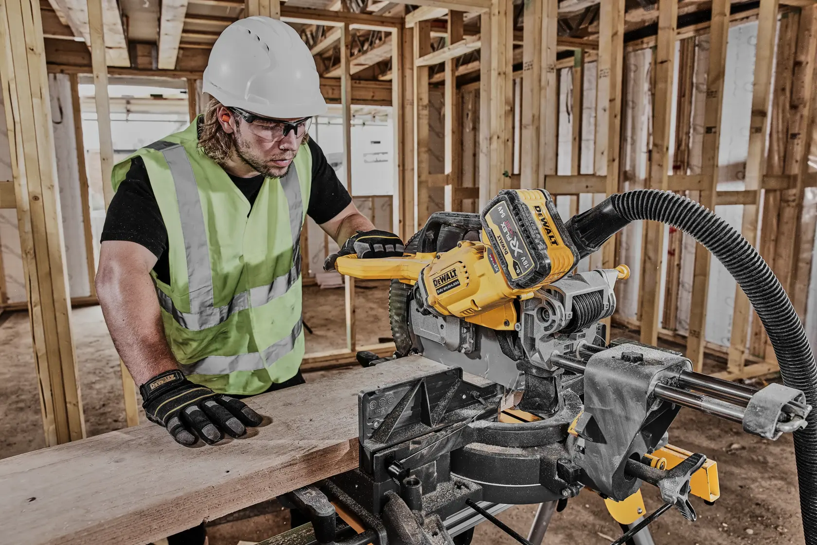54V XR FLEXVOLT® 305mm Mitre Saw - 2 x 9Ah