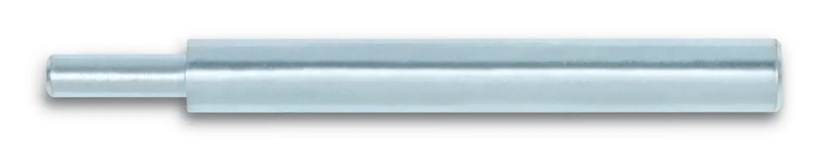 A metallic cylindrical pin, used as a fastener or connector in construction or industrial applications.