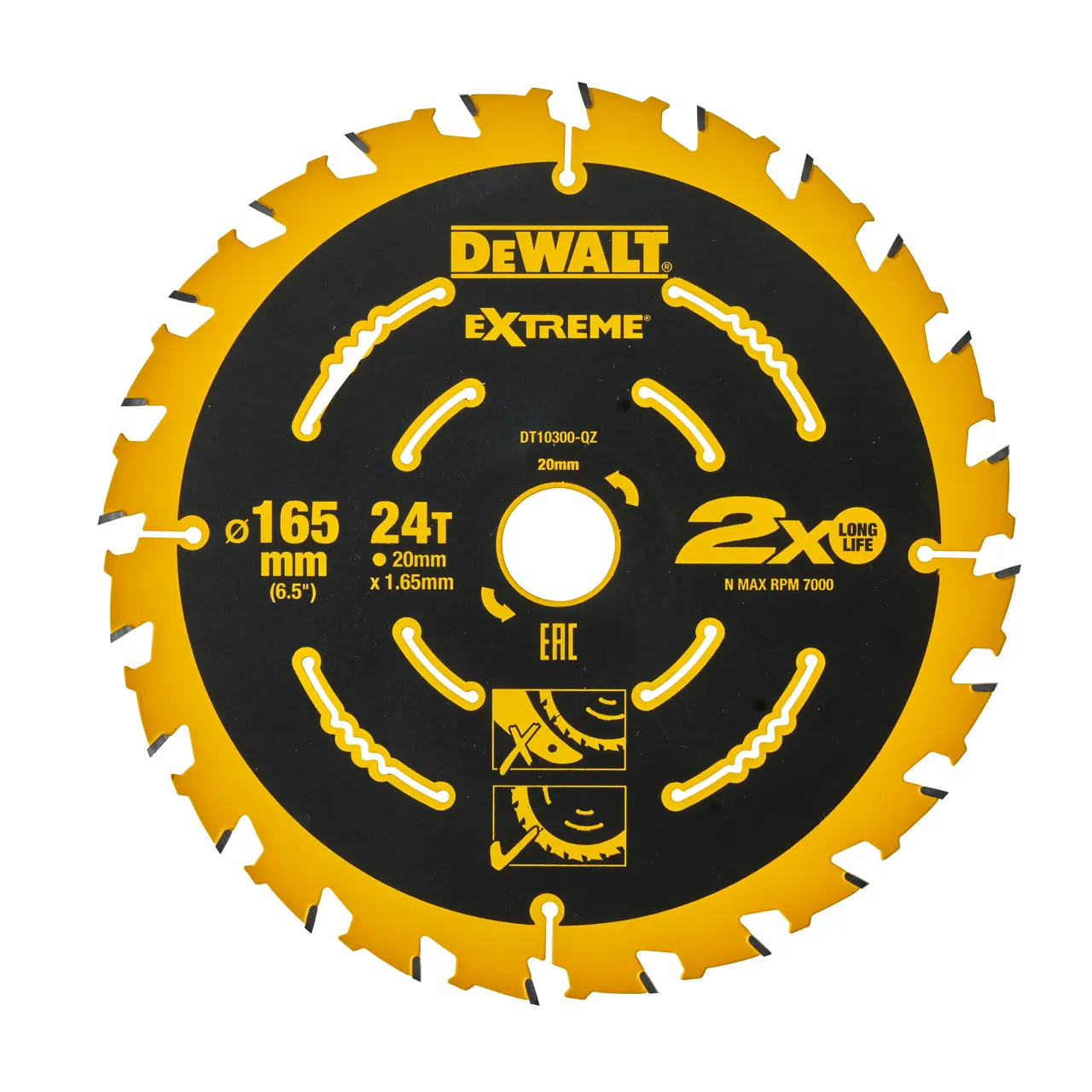 Extreme 165mm 24t 2nd Fix Circular Saw Blade, 20mm Bore