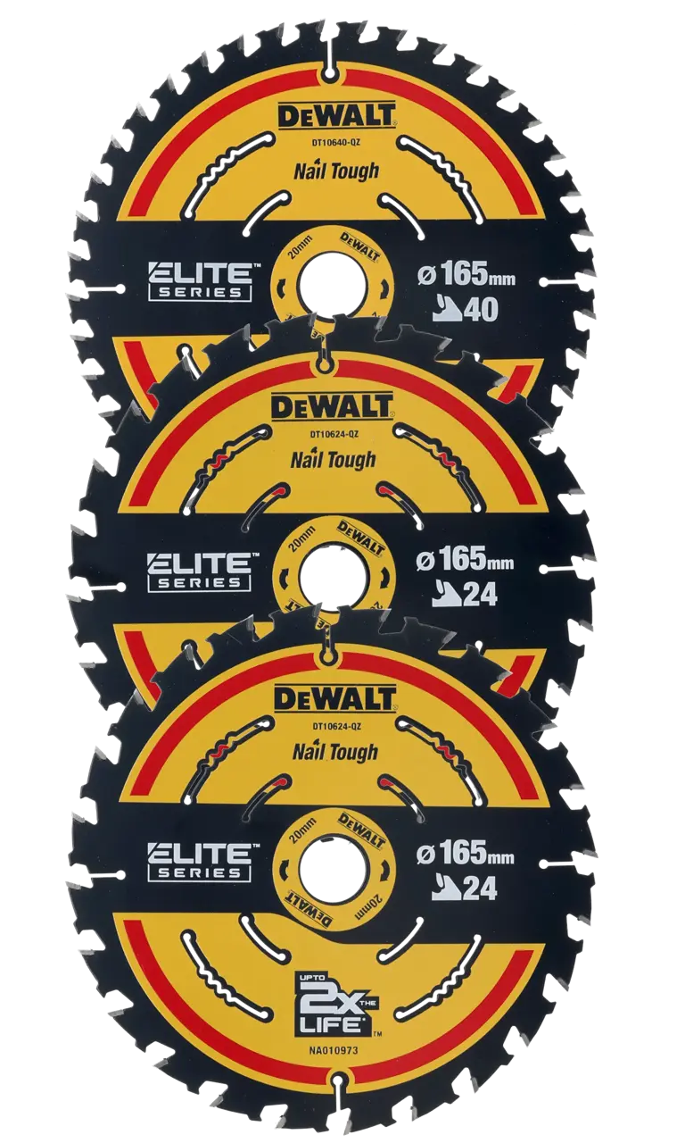 Elite Circular Saw Blade - 2x165 24t/1x165 40t (3 Pk)