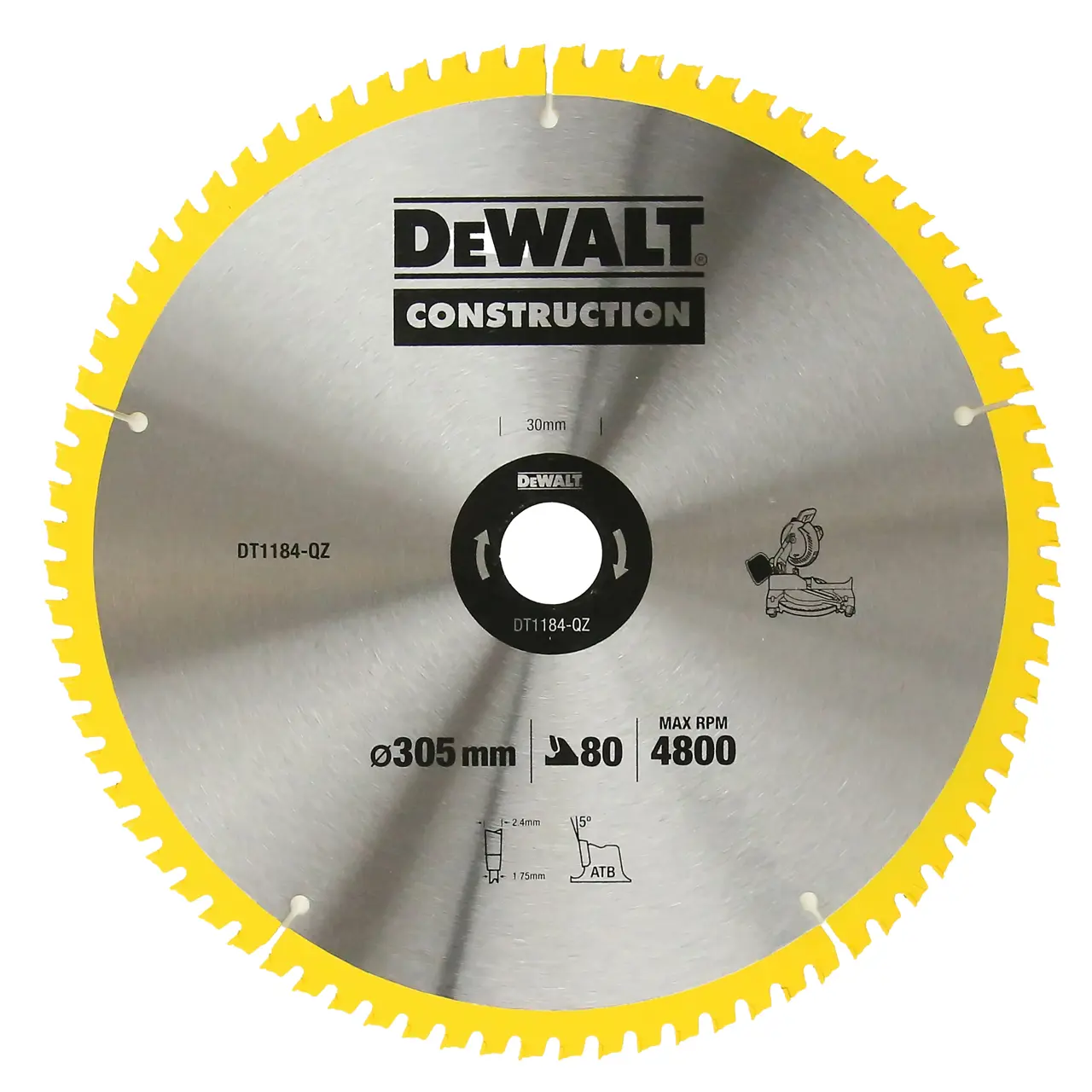 Construction 205mm x 30mm 80T Circular Saw Blade