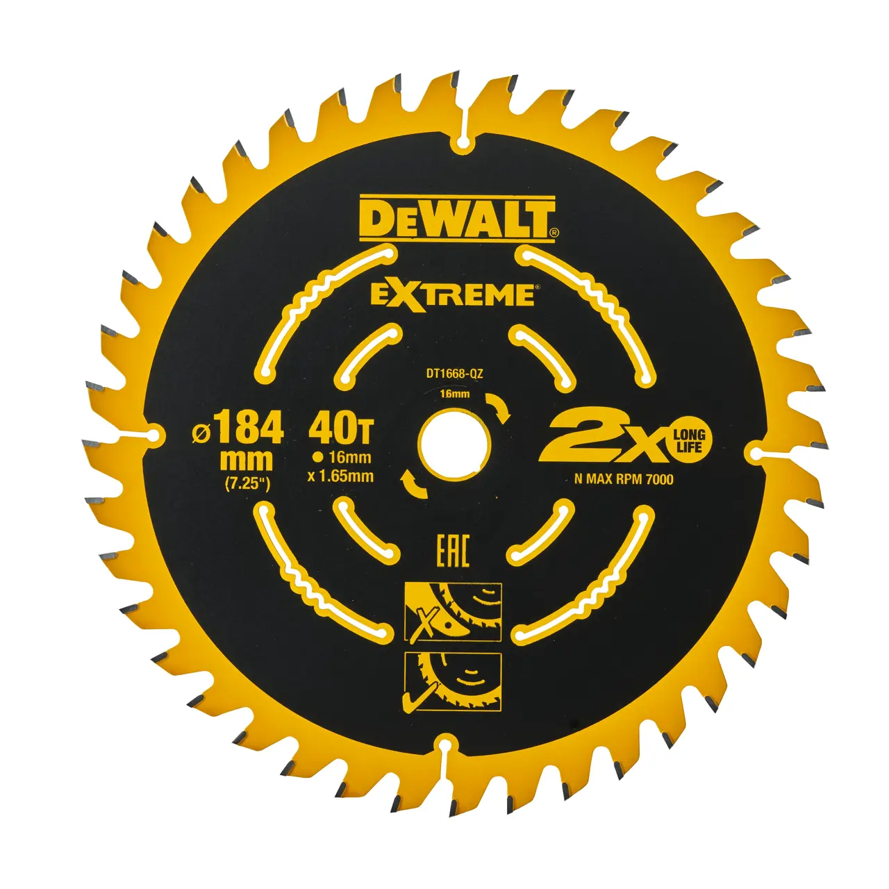 Extreme 2nd Fix 184mm 40t Circular Saw Blade, 16mm Bore