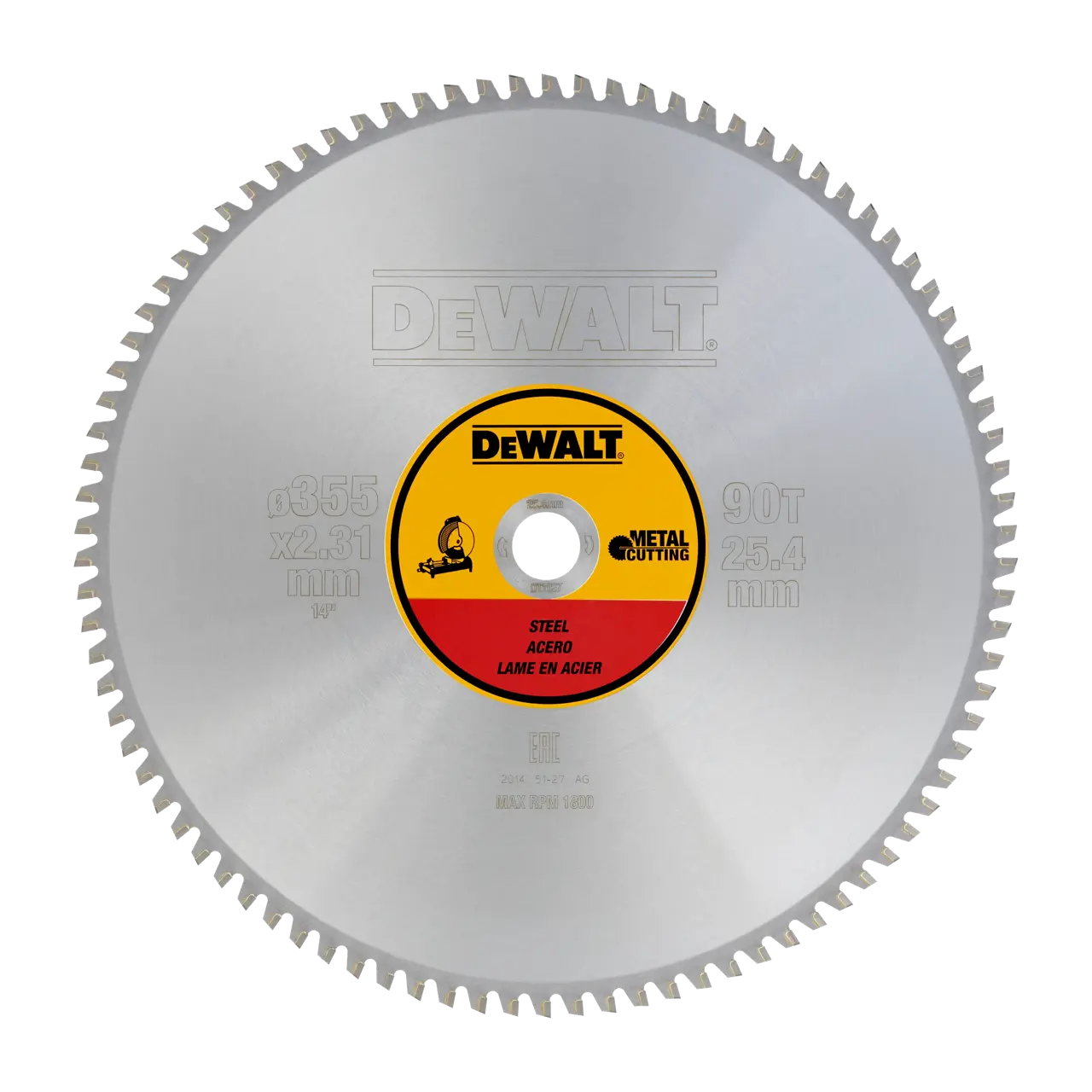 355mm x 25.4mm 90t Steel Circular Saw Blade (metal)