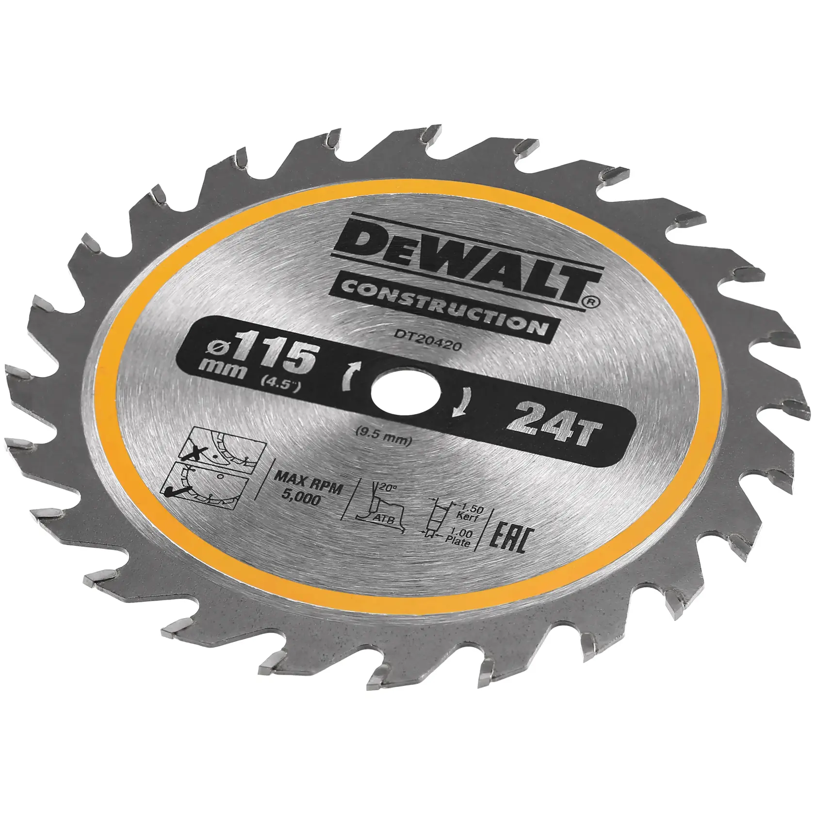 Construction 115mm x 9.5mm 24t Circular Saw Blade