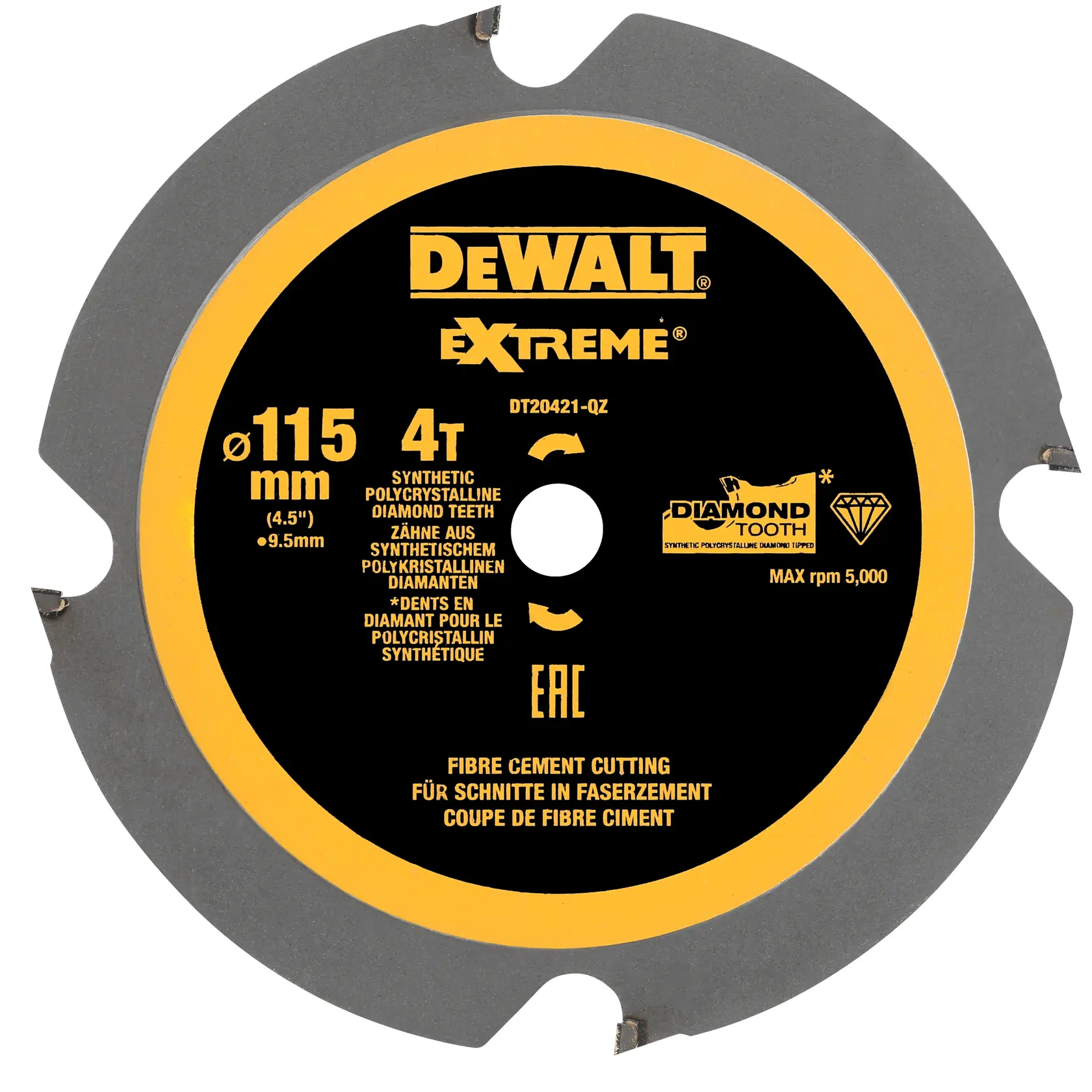 Graphic showing DEWALT XTREME Sub-Compact Series branding with the slogan 'Compact and Performance Packed' on a yellow background.