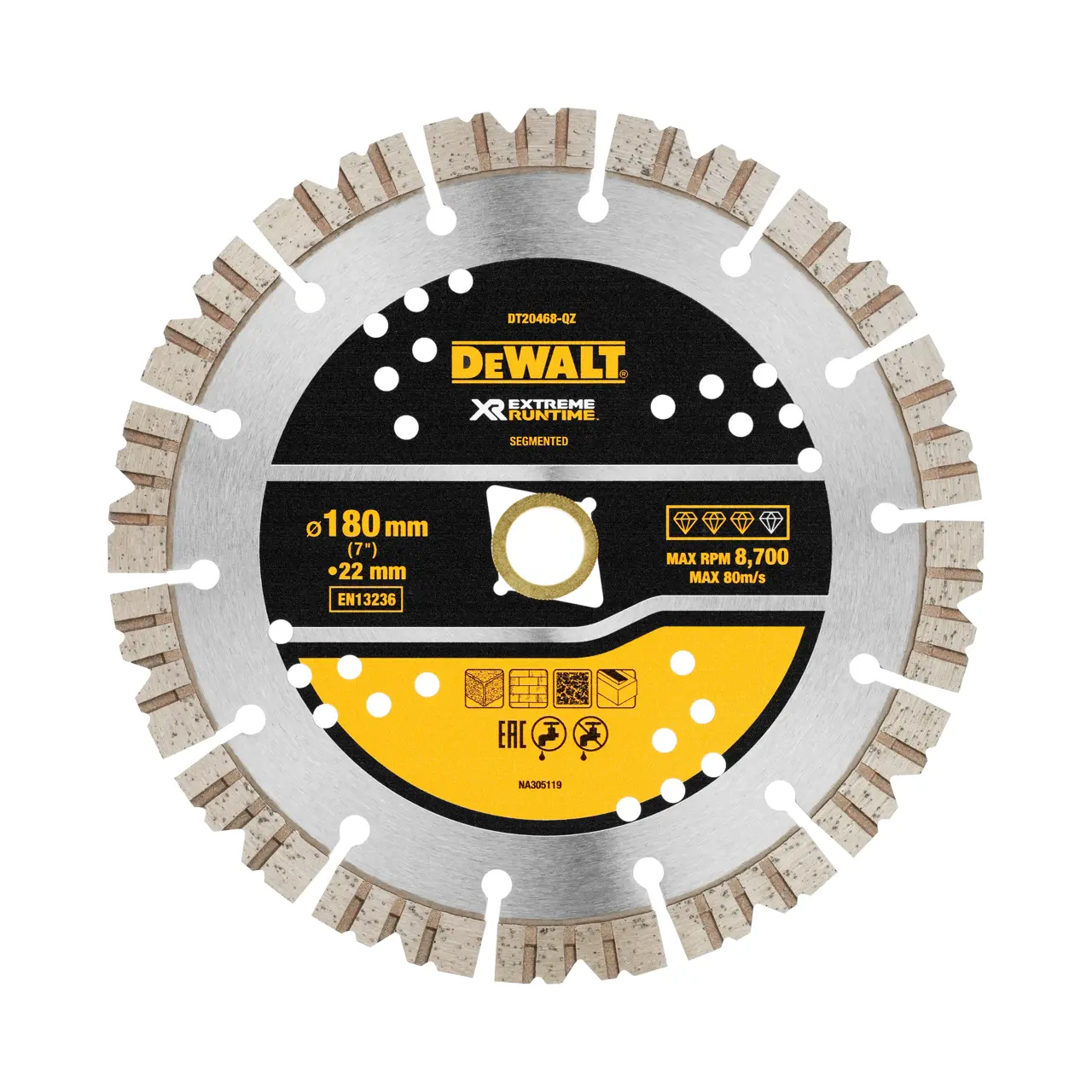 Extreme Runtime 180mm x 22.23mm Segmented All Purpose Diamond Wheel