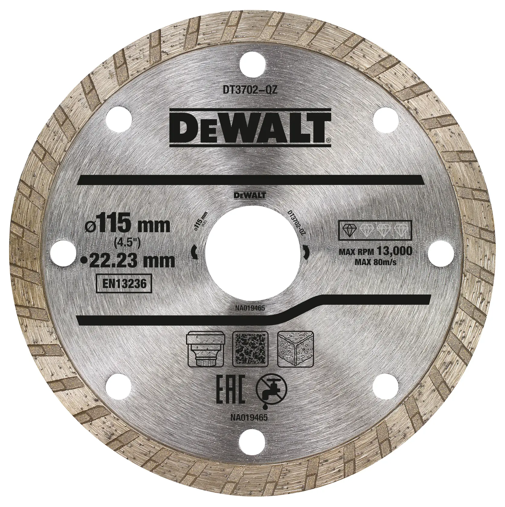 115mm x 22.23mm Turbo All Purpose Diamond Wheel