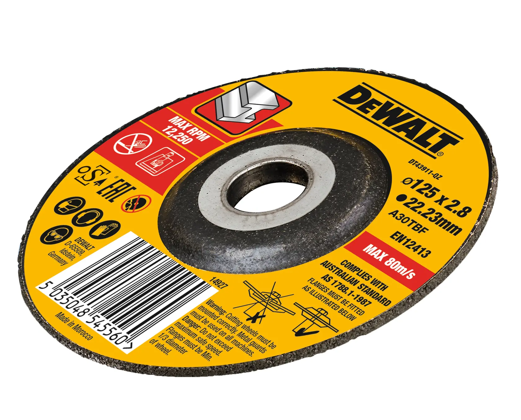 Extreme 125mm x 3mm x 22.23mm Bonded Abrasive Metal Cut / Grind Disc