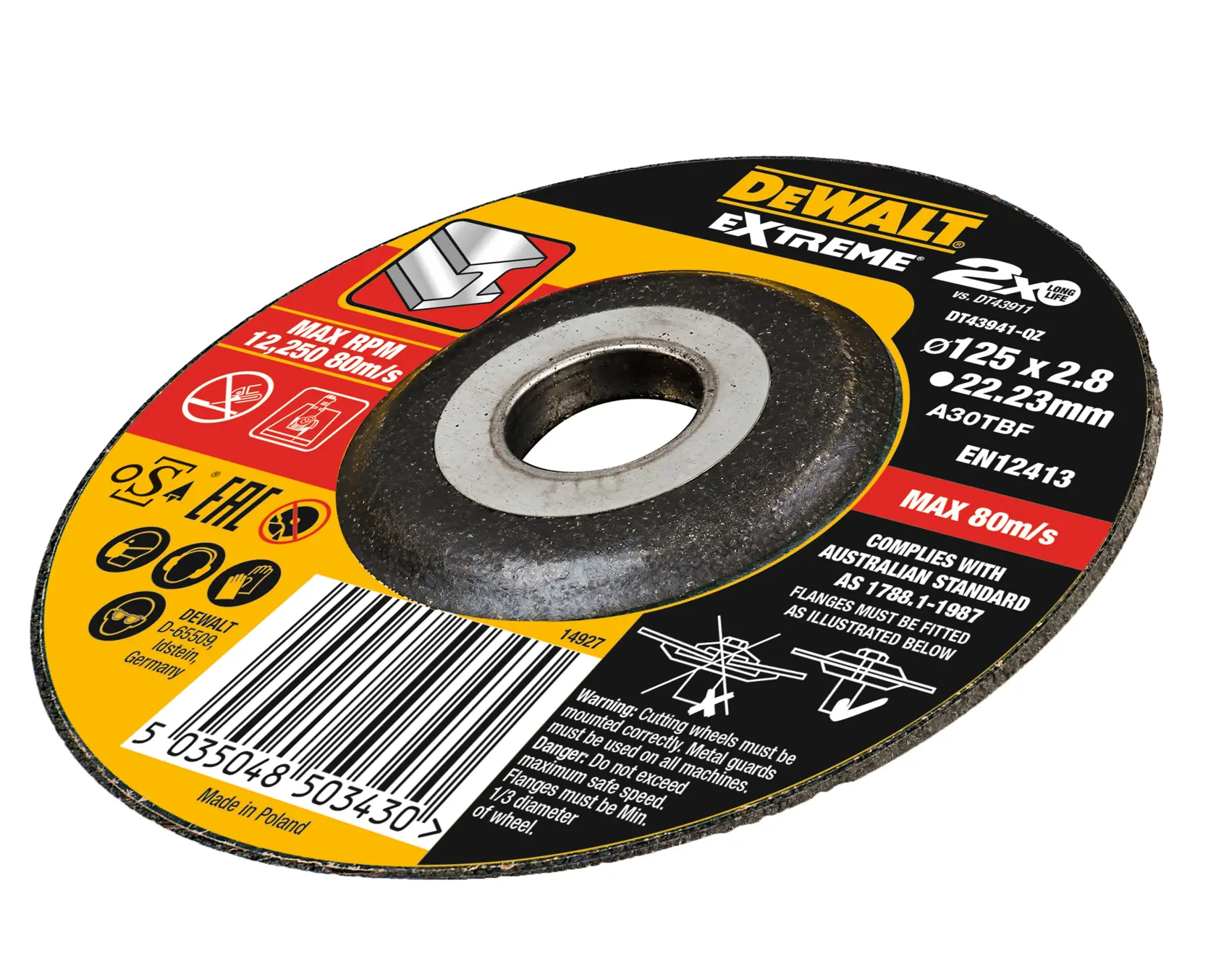 Extreme Bonded Cutting Disc, 125mm x 3.0mm x 22.23mm