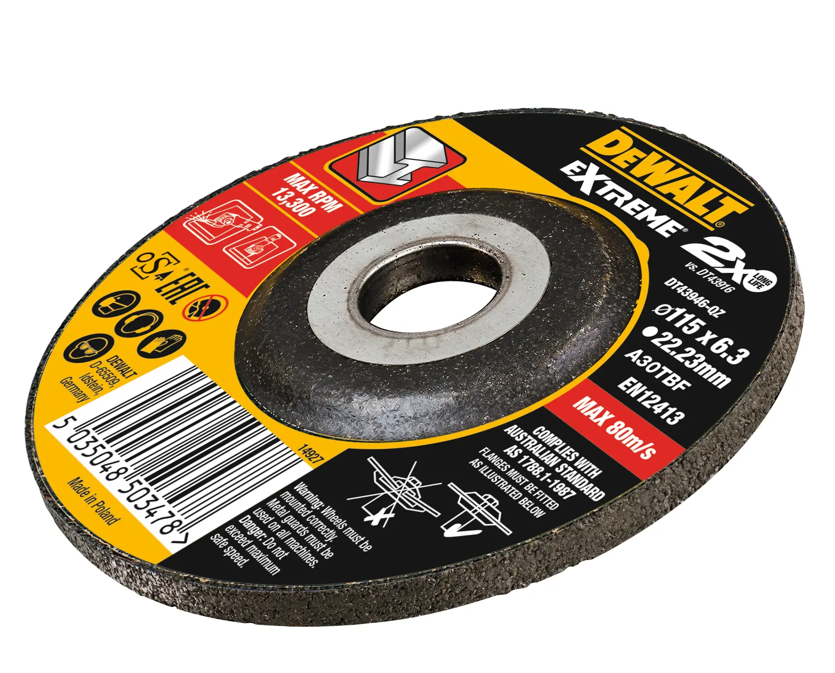 Extreme Bonded Disc Grinding 115mm x 6.3mm x 22.23mm