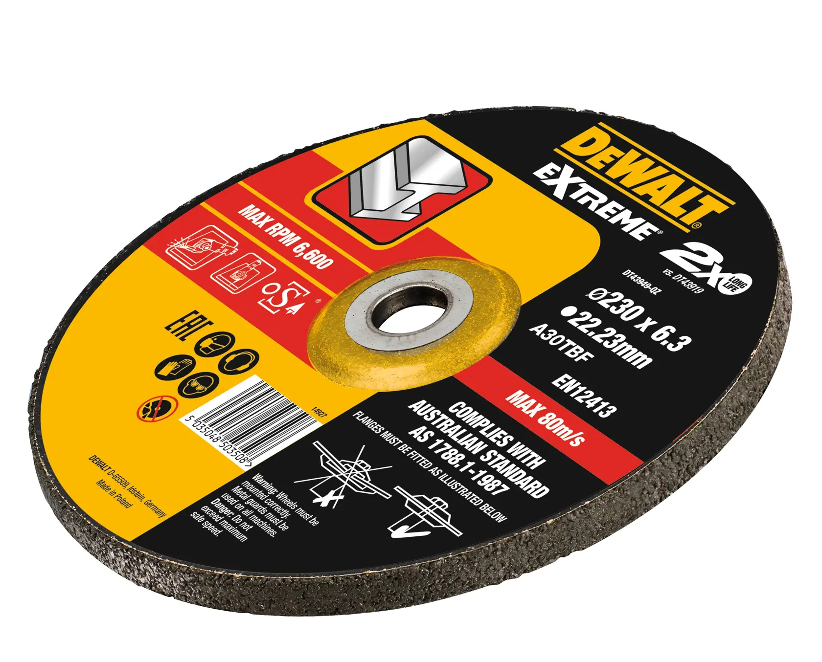Extreme Bonded Grinding Disc, 230mm x 6.3mm x 22.23mm