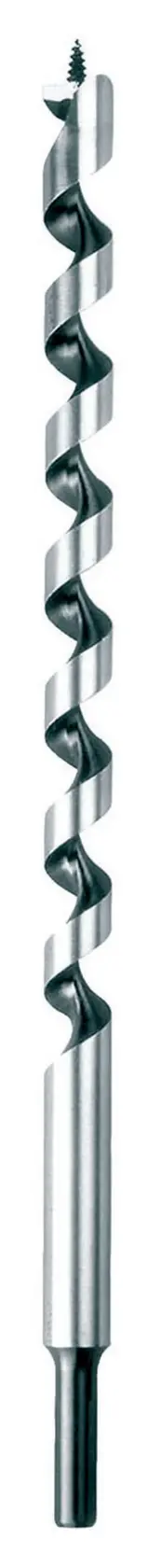A single DEWALT auger drill bit with a spiral design and a screw tip, designed for woodworking, shown against a white background.