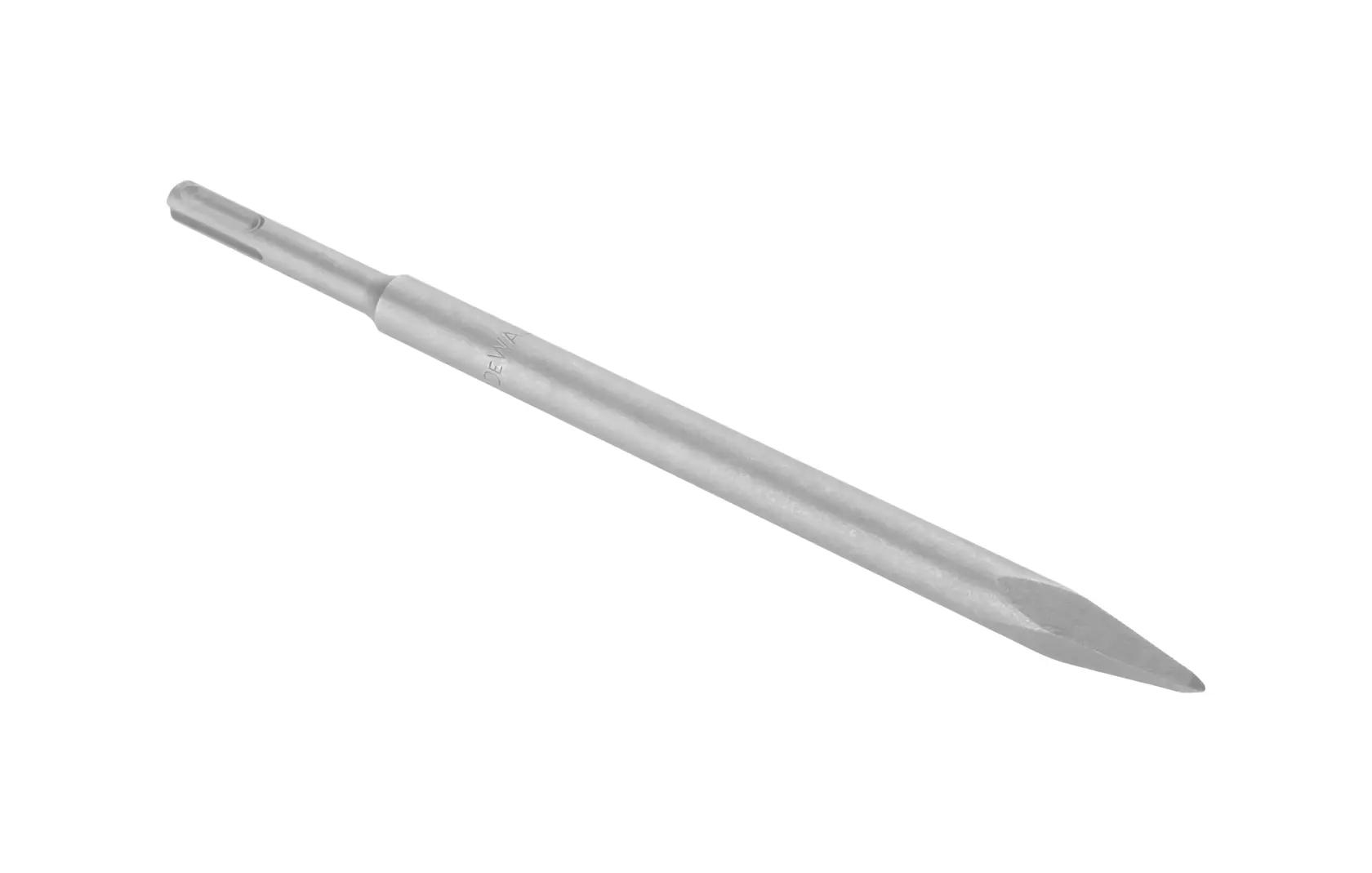 A DEWALT pointed chisel for SDS-plus hammer drills, shown on a white background.