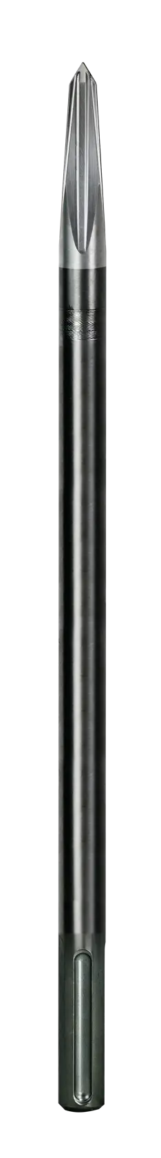A DEWALT DT6889 pointed chisel tool designed for use with rotary hammers, shown vertically with a metal body and pointed tip against a plain white background.