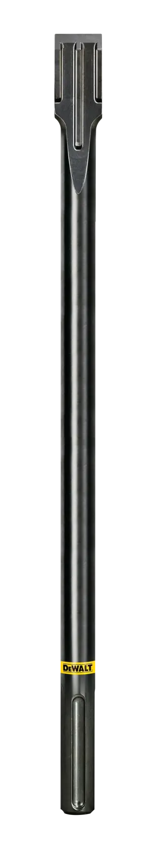 DEWALT DT6979 flat chisel for SDS-MAX drills, black steel, with yellow DEWALT label near base.