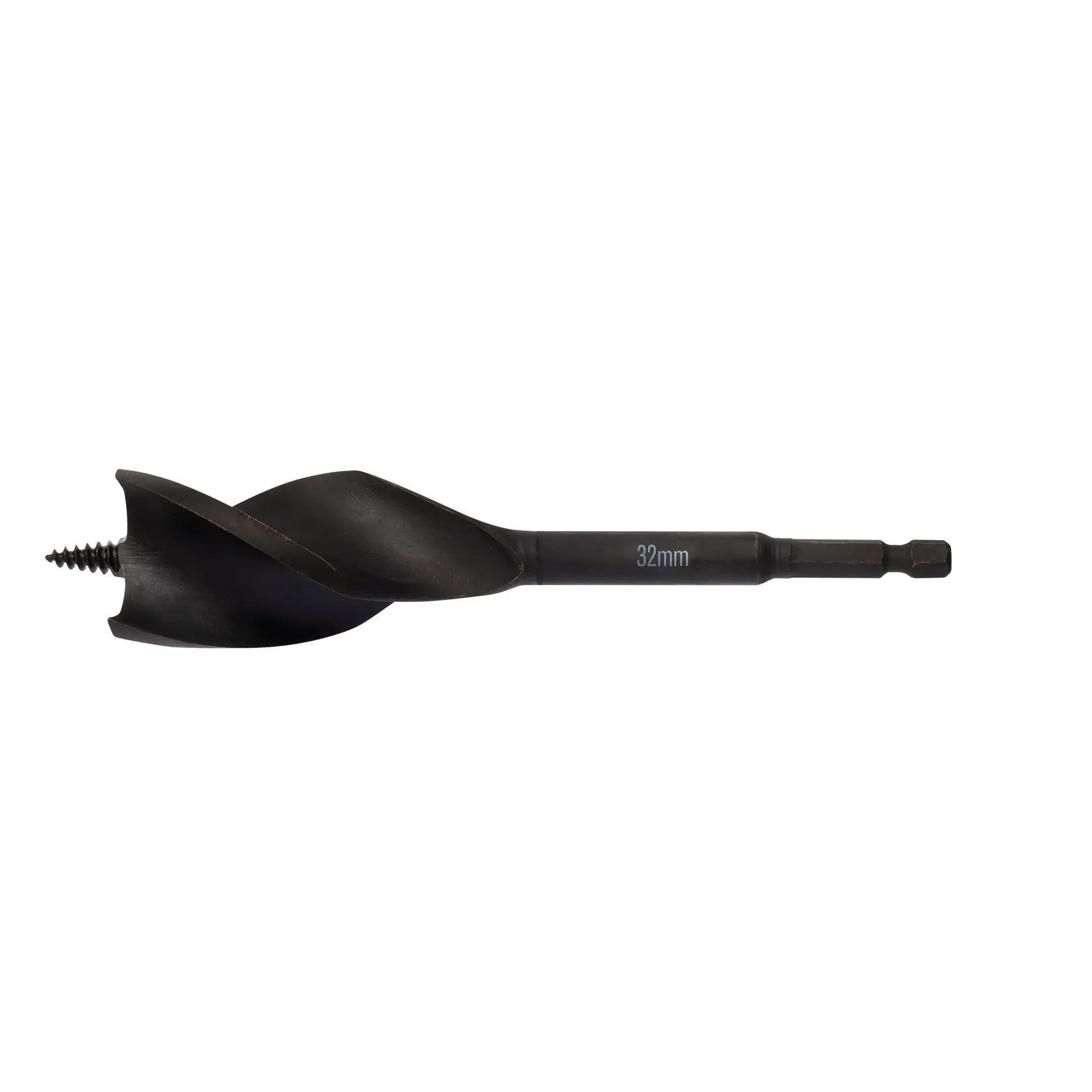 A DEWALT DT90245 wood drill bit with a spiral design and a screw tip. The bit is marked with '32mm' indicating its diameter.