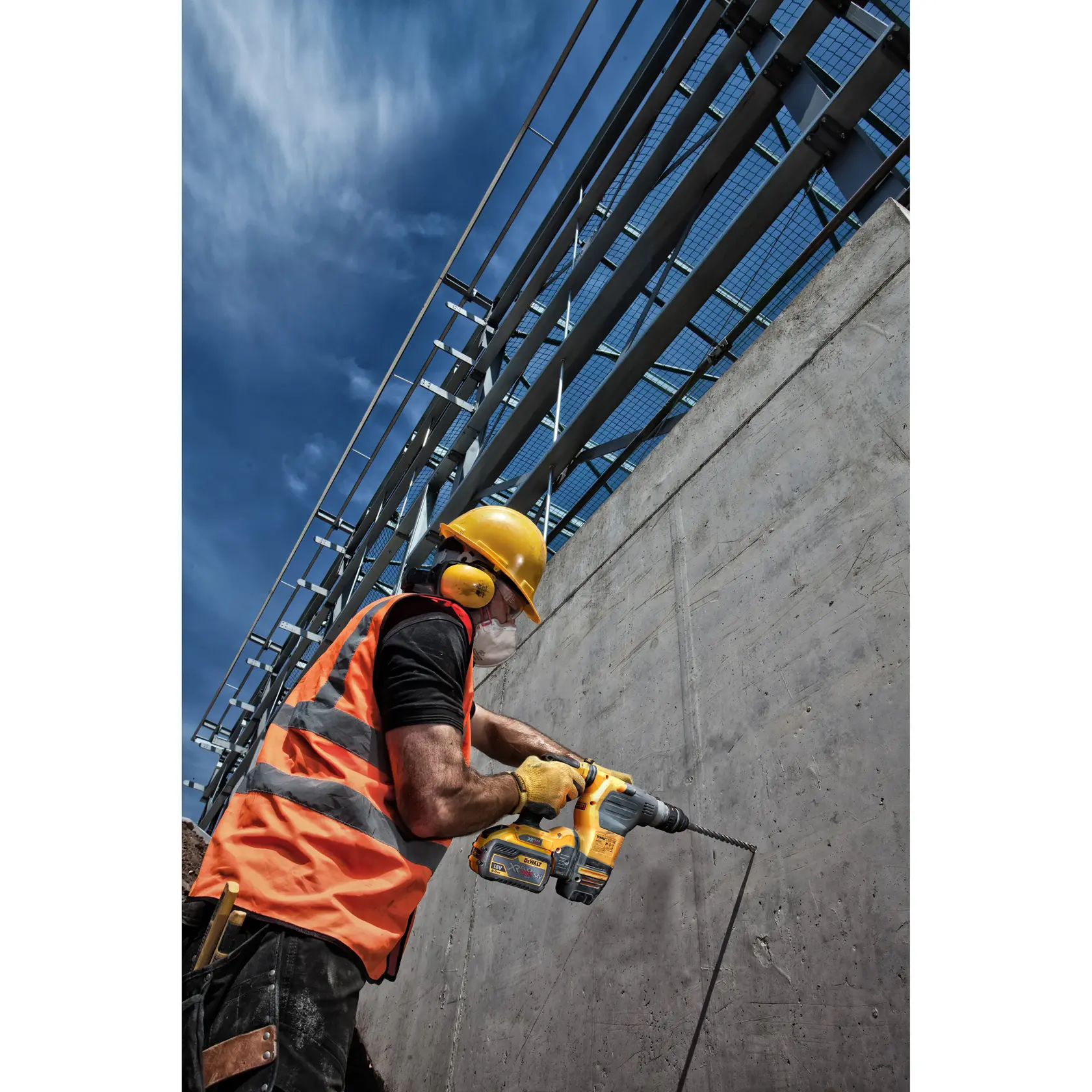 Graphic showing DEWALT XTREME Sub-Compact Series branding with the slogan 'Compact and Performance Packed' on a yellow background.