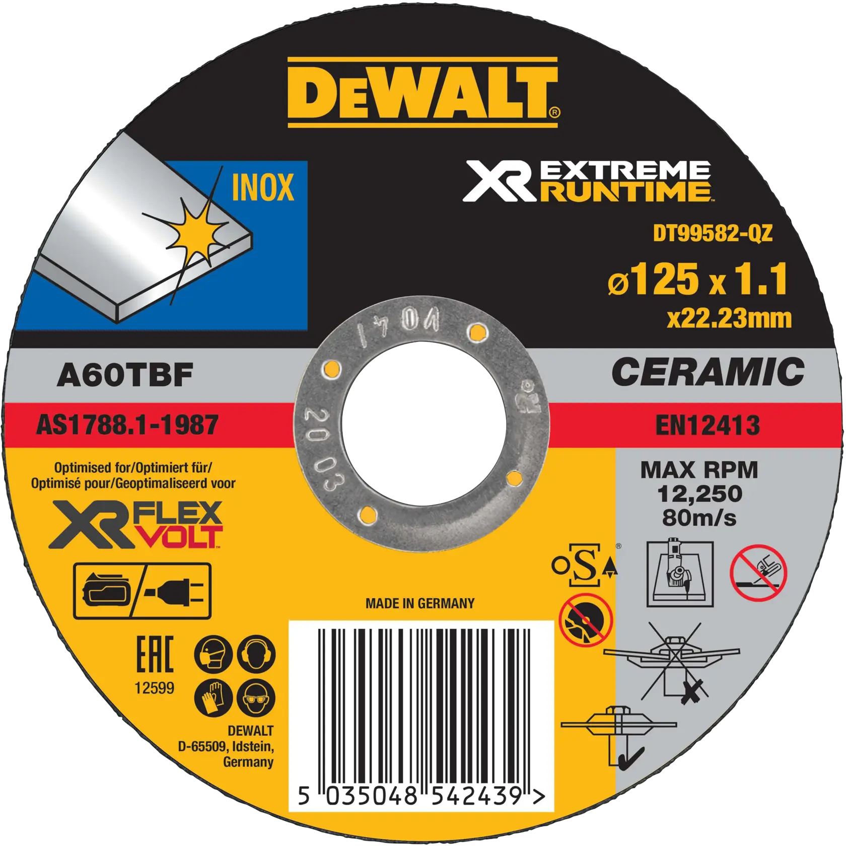 Graphic showing DEWALT XTREME Sub-Compact Series branding with the slogan 'Compact and Performance Packed' on a yellow background.